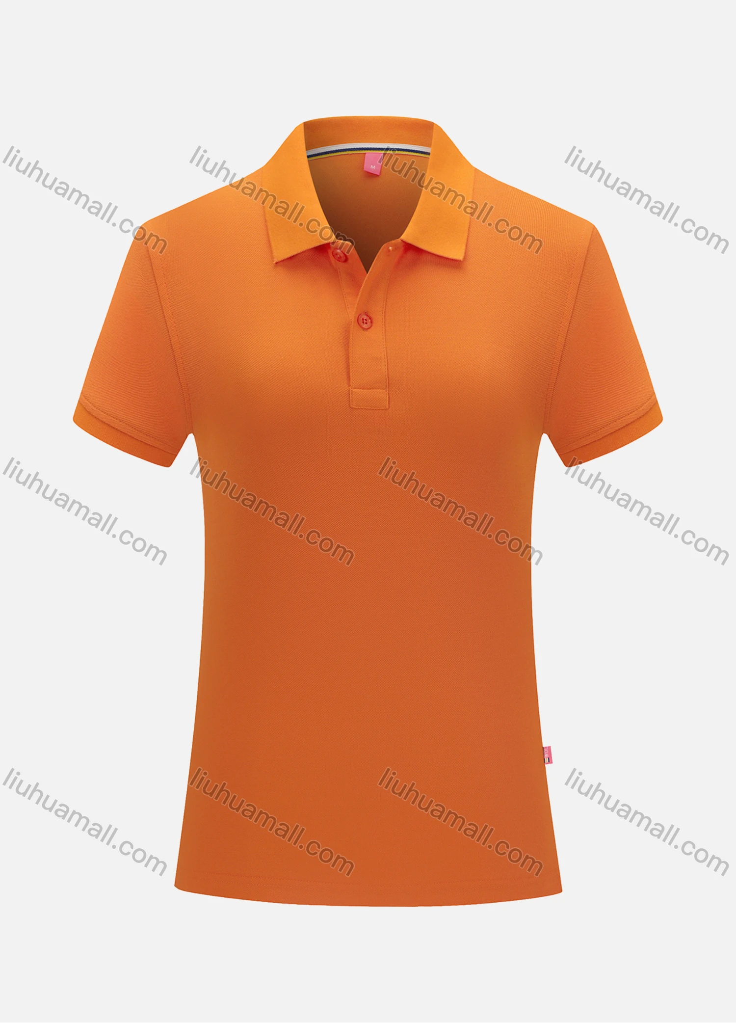 Wholesale Women's Casual Slim Fit Button Front Plain Basics Polo Shirt 8901B# - Liuhuamall