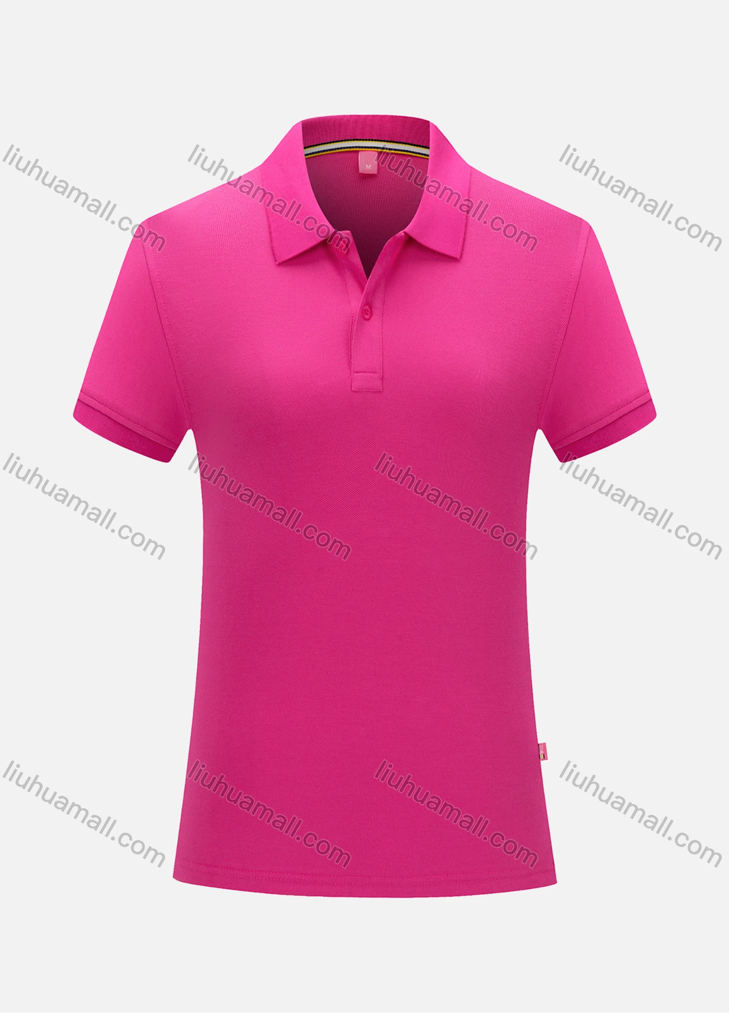 Wholesale Women's Casual Slim Fit Button Front Plain Basics Polo Shirt 8901B# - Liuhuamall