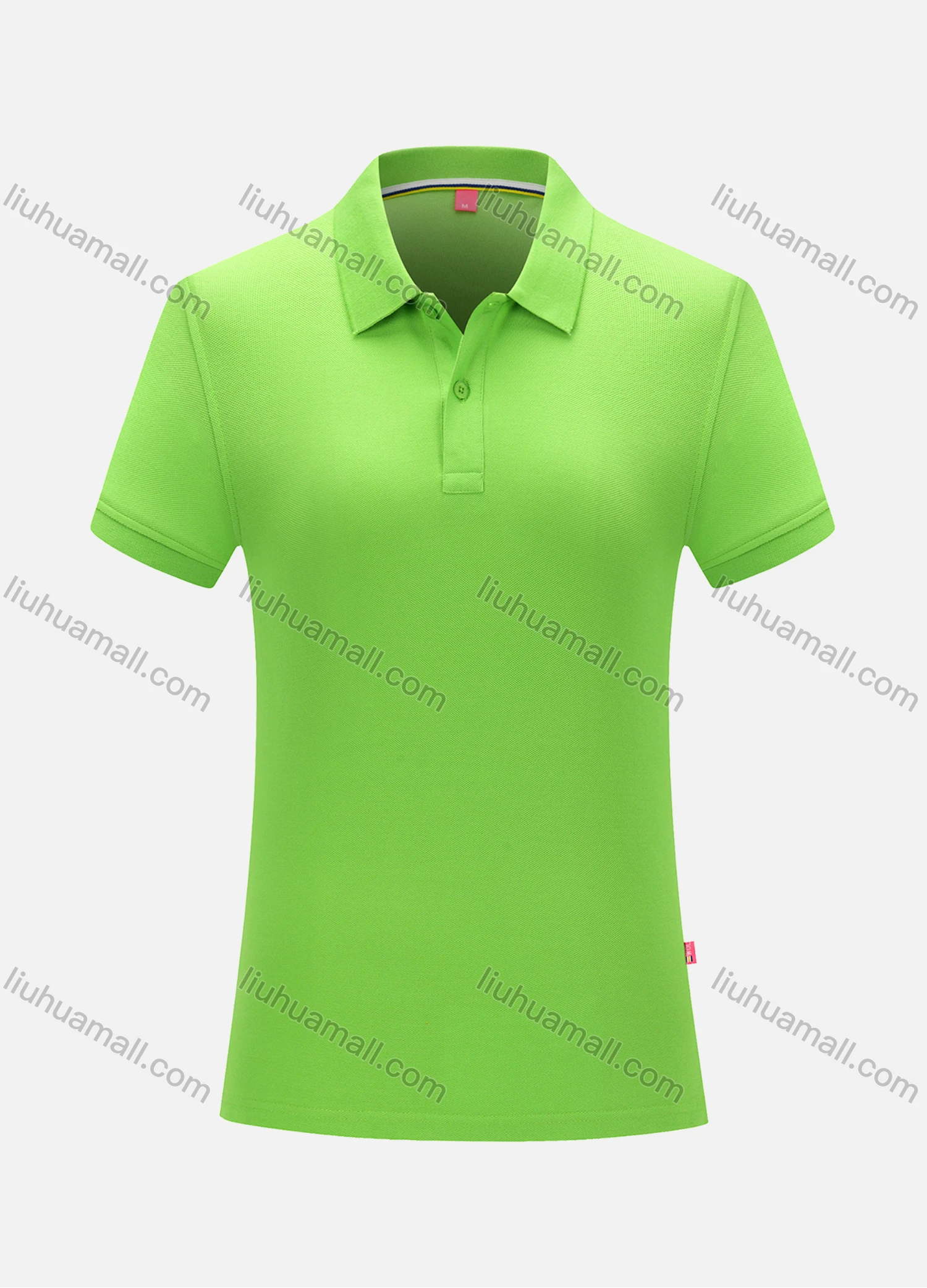 Wholesale Women's Casual Slim Fit Button Front Plain Basics Polo Shirt 8901B# - Liuhuamall