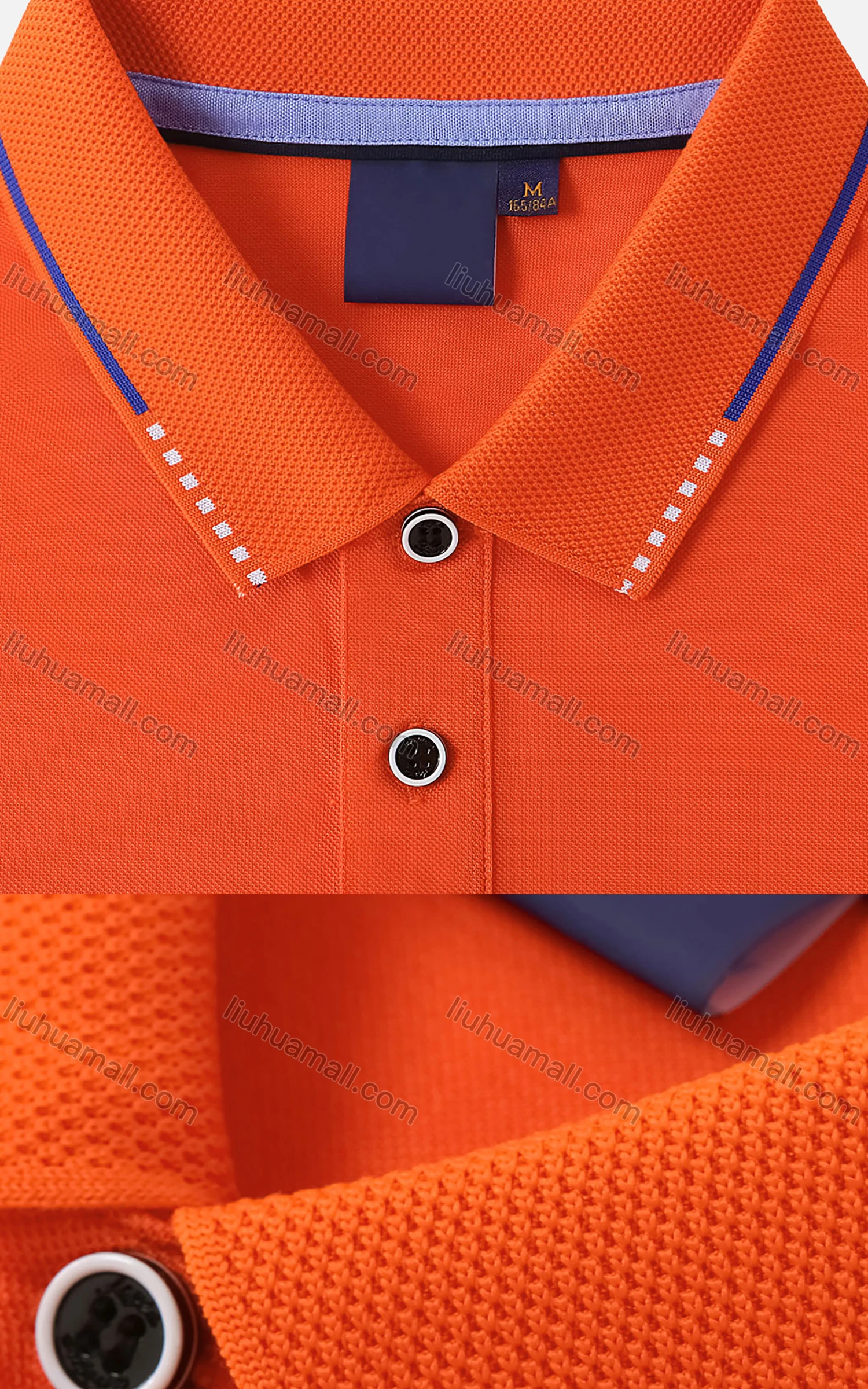 Wholesale Men's Casual Plain Striped Trim Polo Shirt 4001# - Liuhuamall