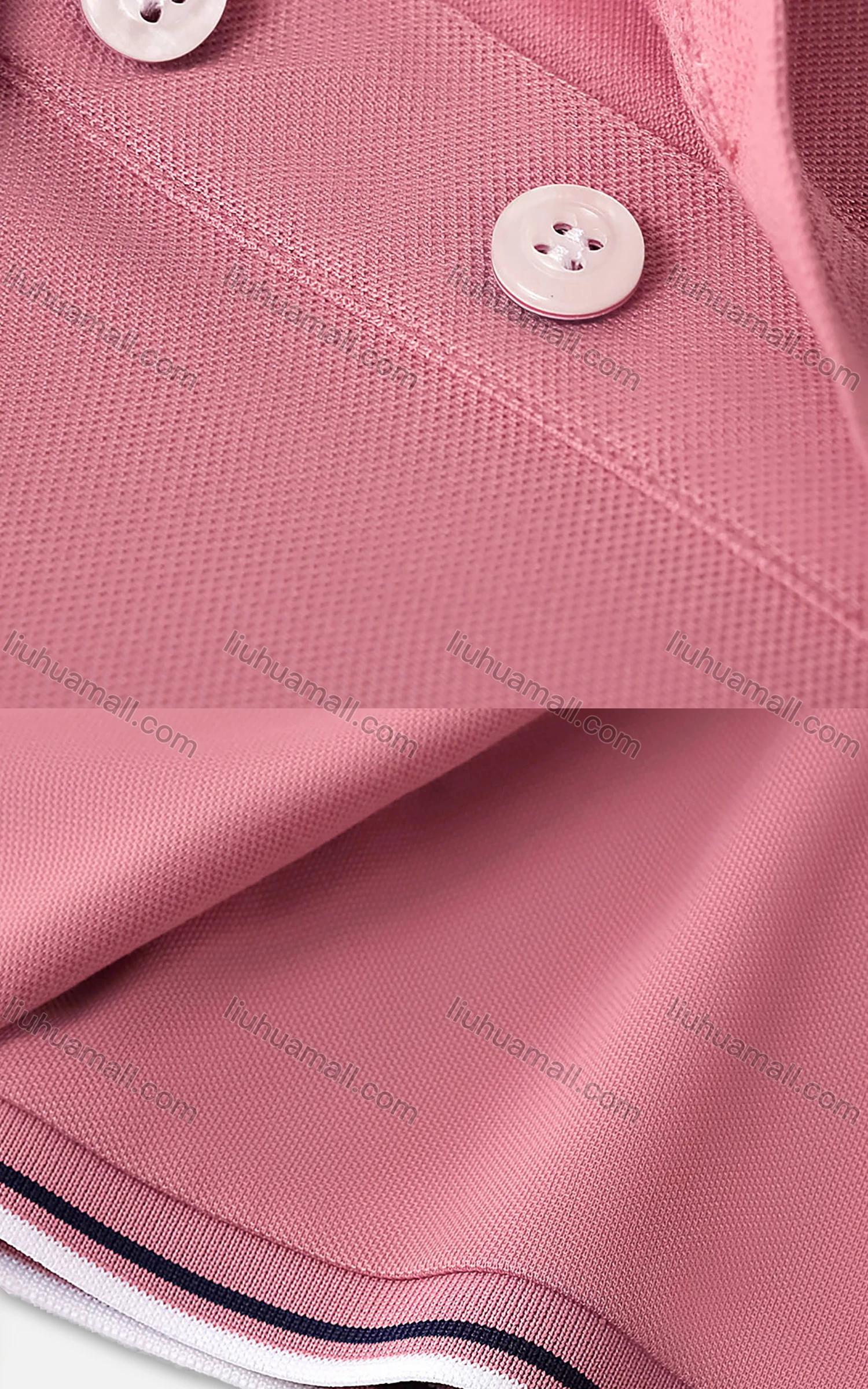 Wholesale Men's Casual Plain Stretch Striped Trim Polo Shirt 4002# - Liuhuamall