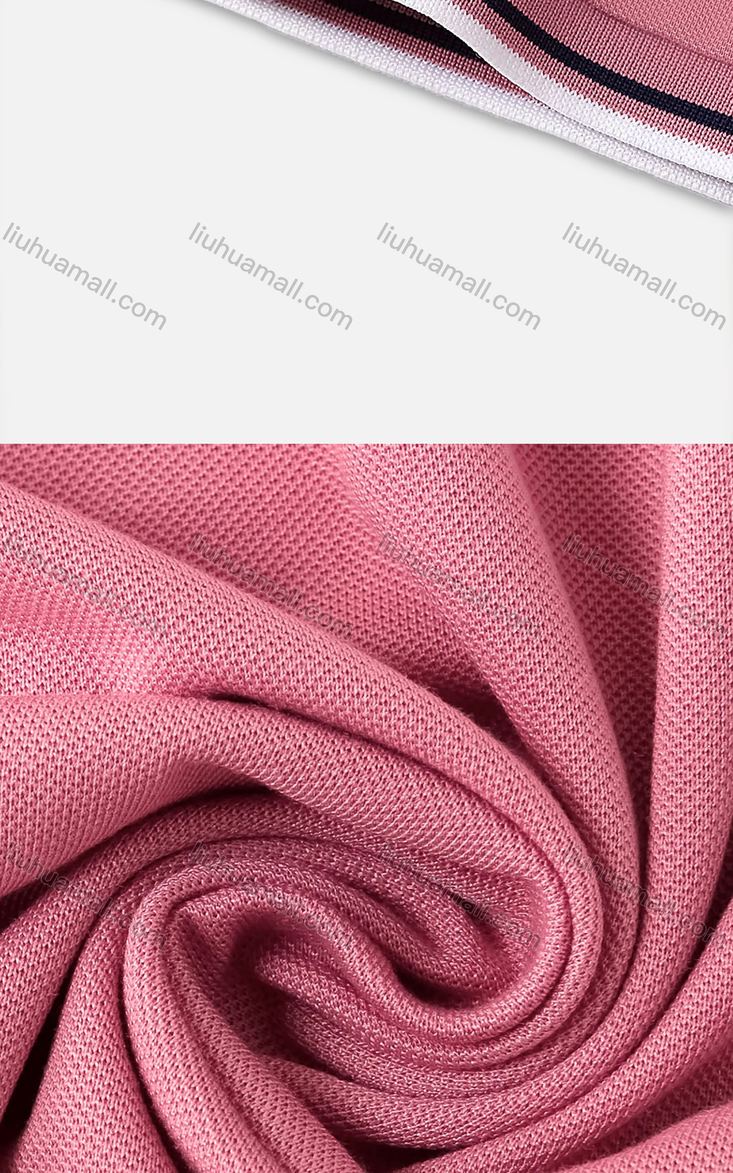 Wholesale Men's Casual Plain Stretch Striped Trim Polo Shirt 4002# - Liuhuamall