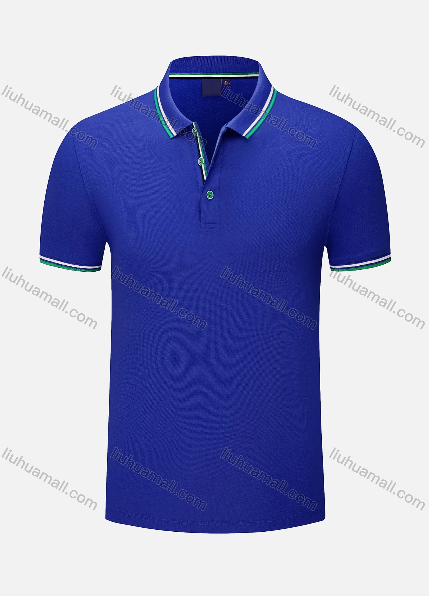 Wholesale Men's Casual Contrast Striped Trim Short Sleeve Slim Fit Polo Shirt 4005# - Liuhuamall
