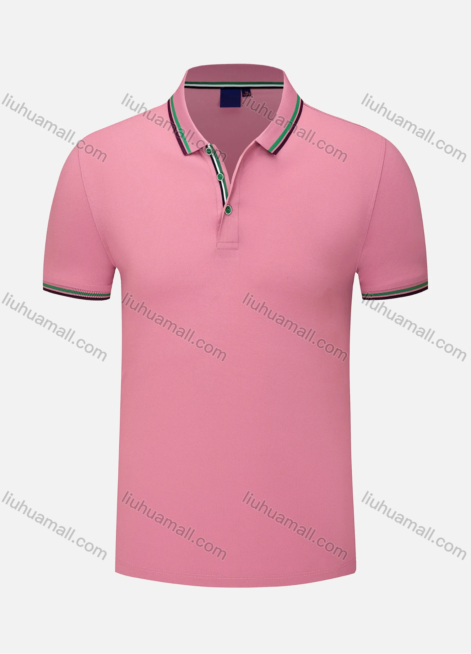 Wholesale Men's Casual Contrast Striped Trim Short Sleeve Slim Fit Polo Shirt 4005# - Liuhuamall