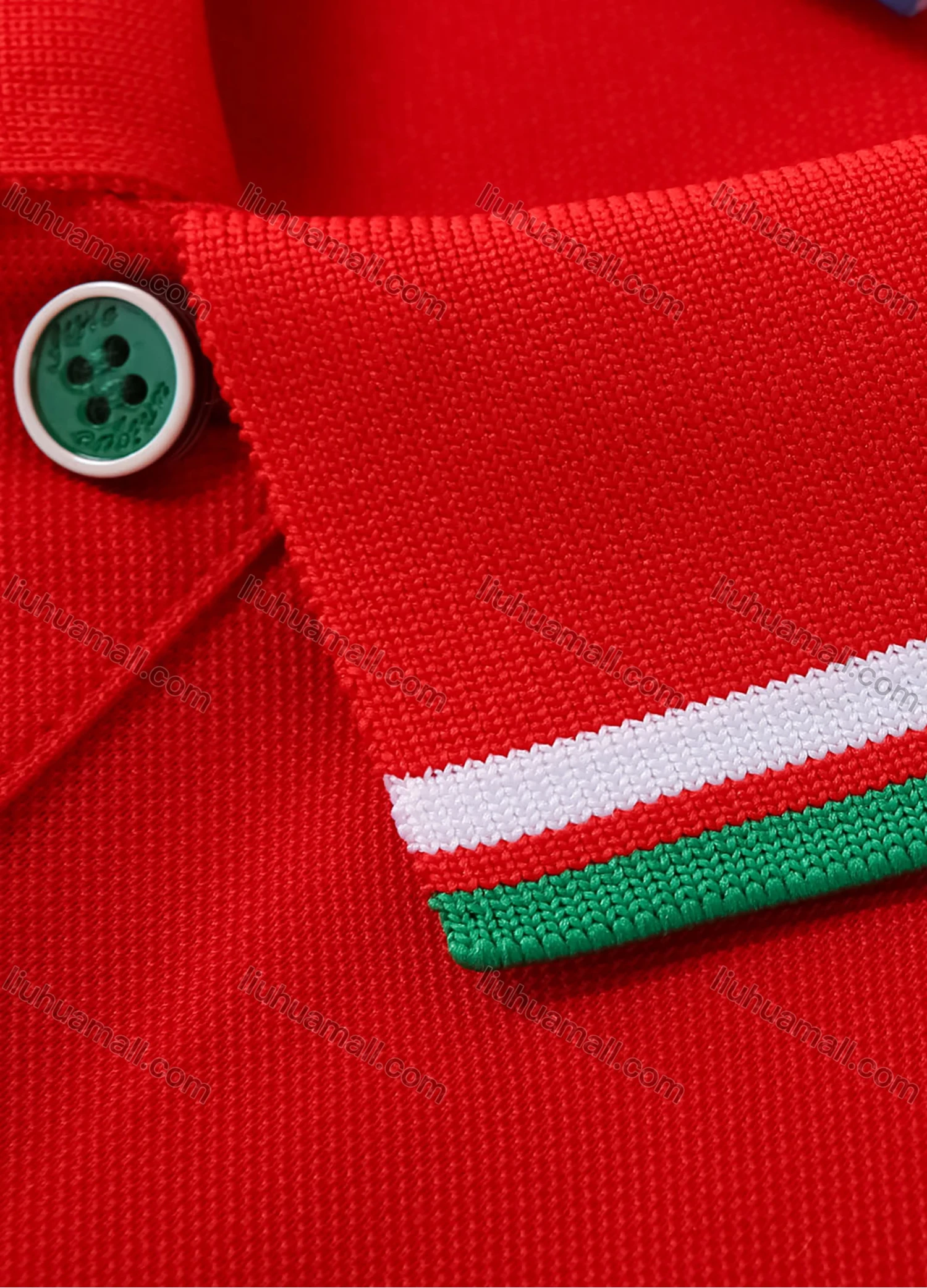 Wholesale Men's Casual Contrast Striped Trim Short Sleeve Slim Fit Polo Shirt 4005# - Liuhuamall