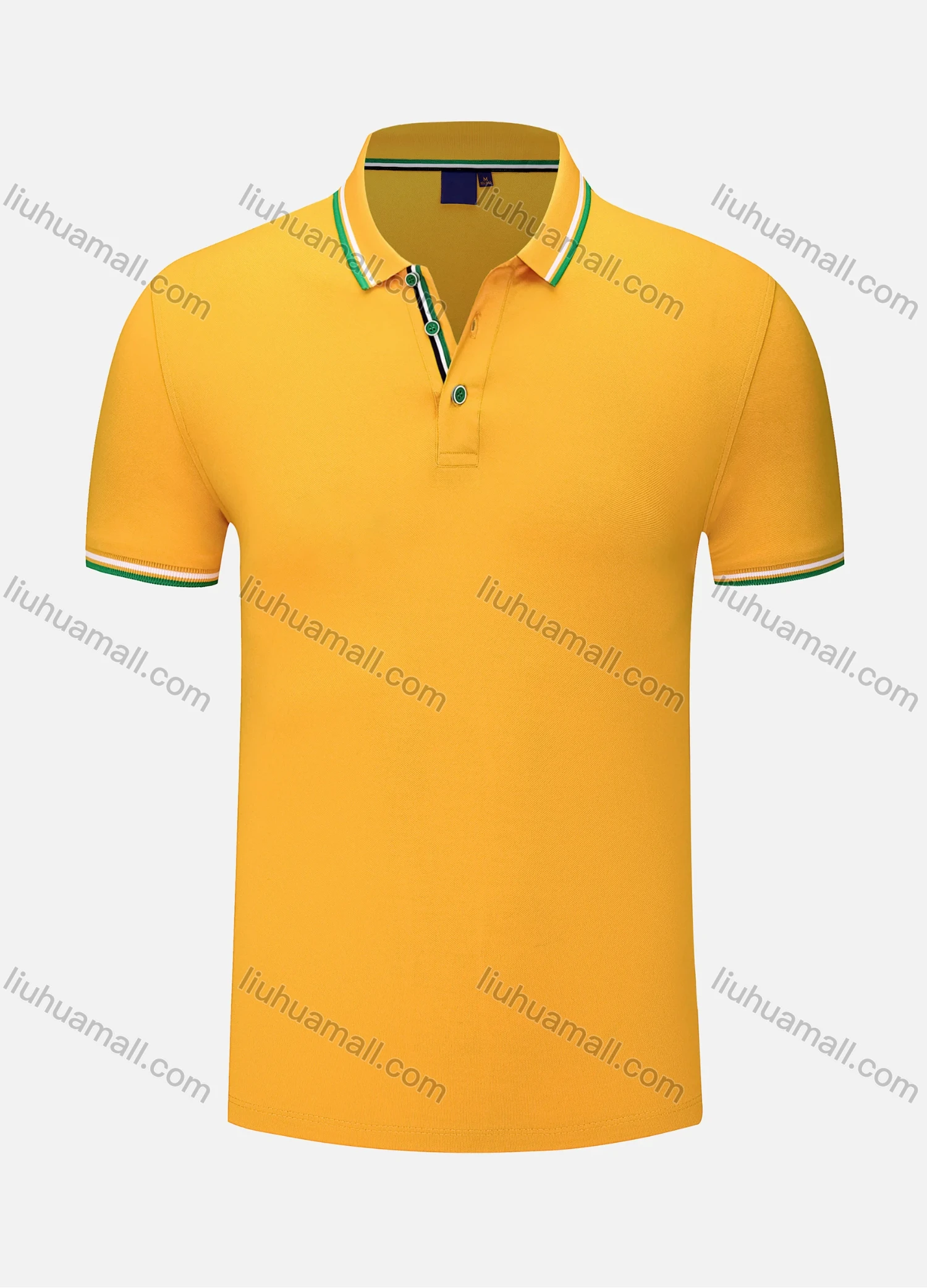 Wholesale Men's Casual Contrast Striped Trim Short Sleeve Slim Fit Polo Shirt 4005# - Liuhuamall