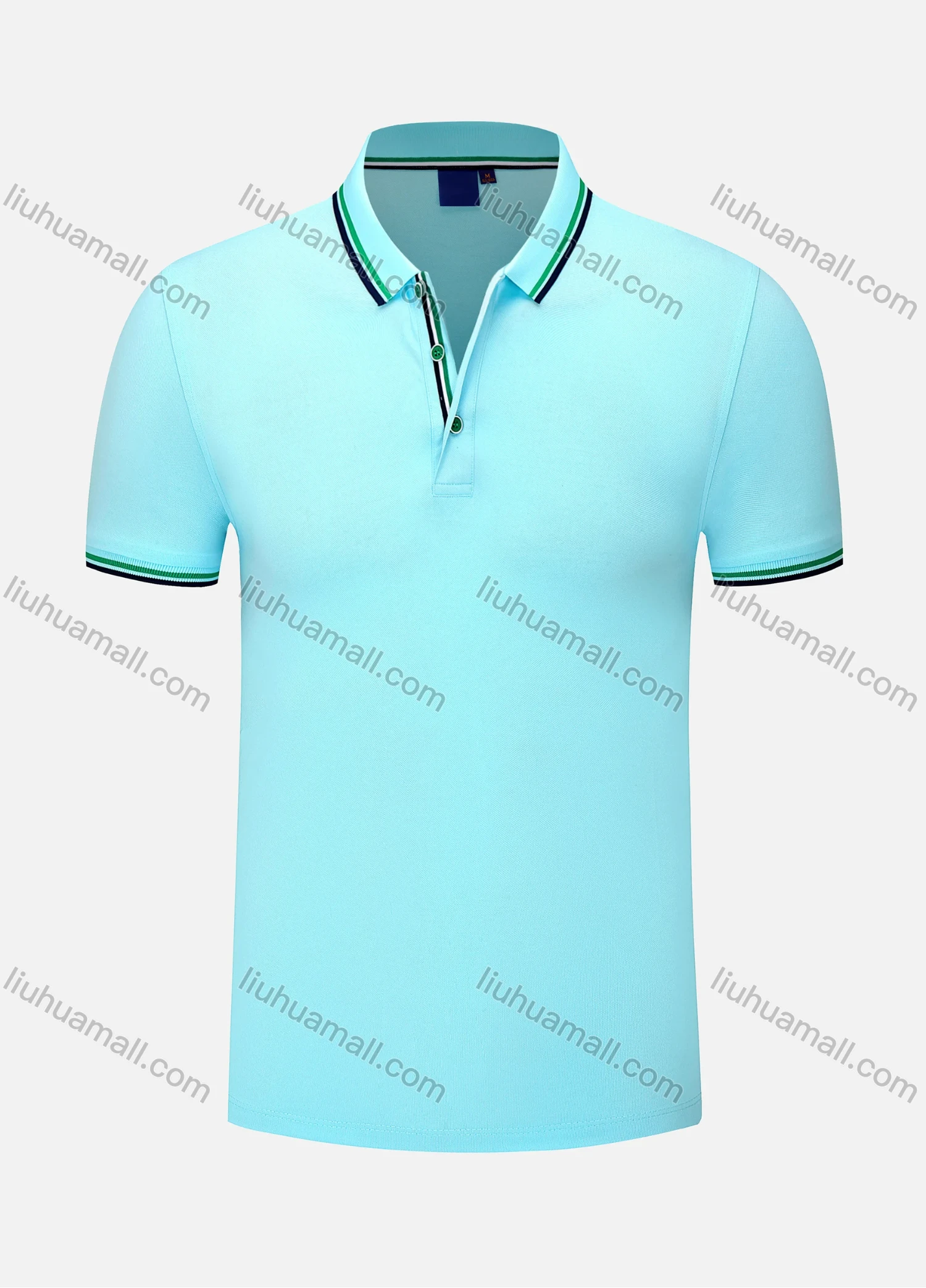 Wholesale Men's Casual Contrast Striped Trim Short Sleeve Slim Fit Polo Shirt 4005# - Liuhuamall
