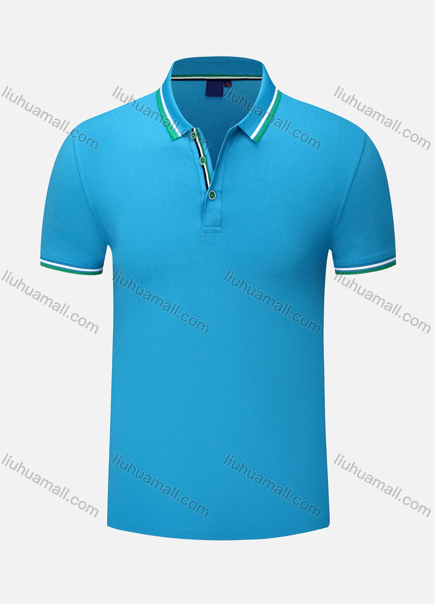 Wholesale Men's Casual Contrast Striped Trim Short Sleeve Slim Fit Polo Shirt 4005# - Liuhuamall