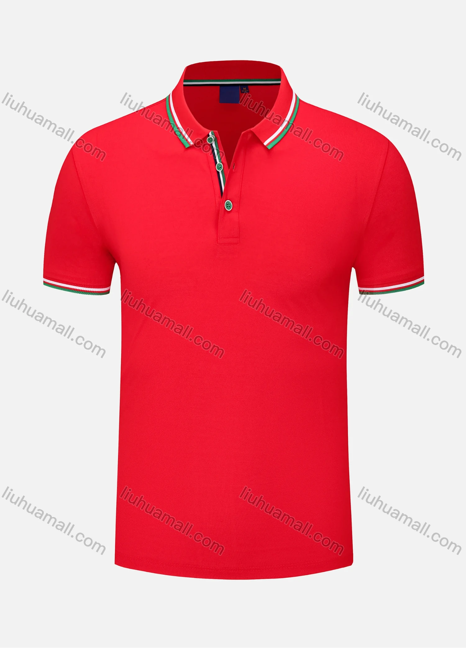 Wholesale Men's Casual Contrast Striped Trim Short Sleeve Slim Fit Polo Shirt 4005# - Liuhuamall