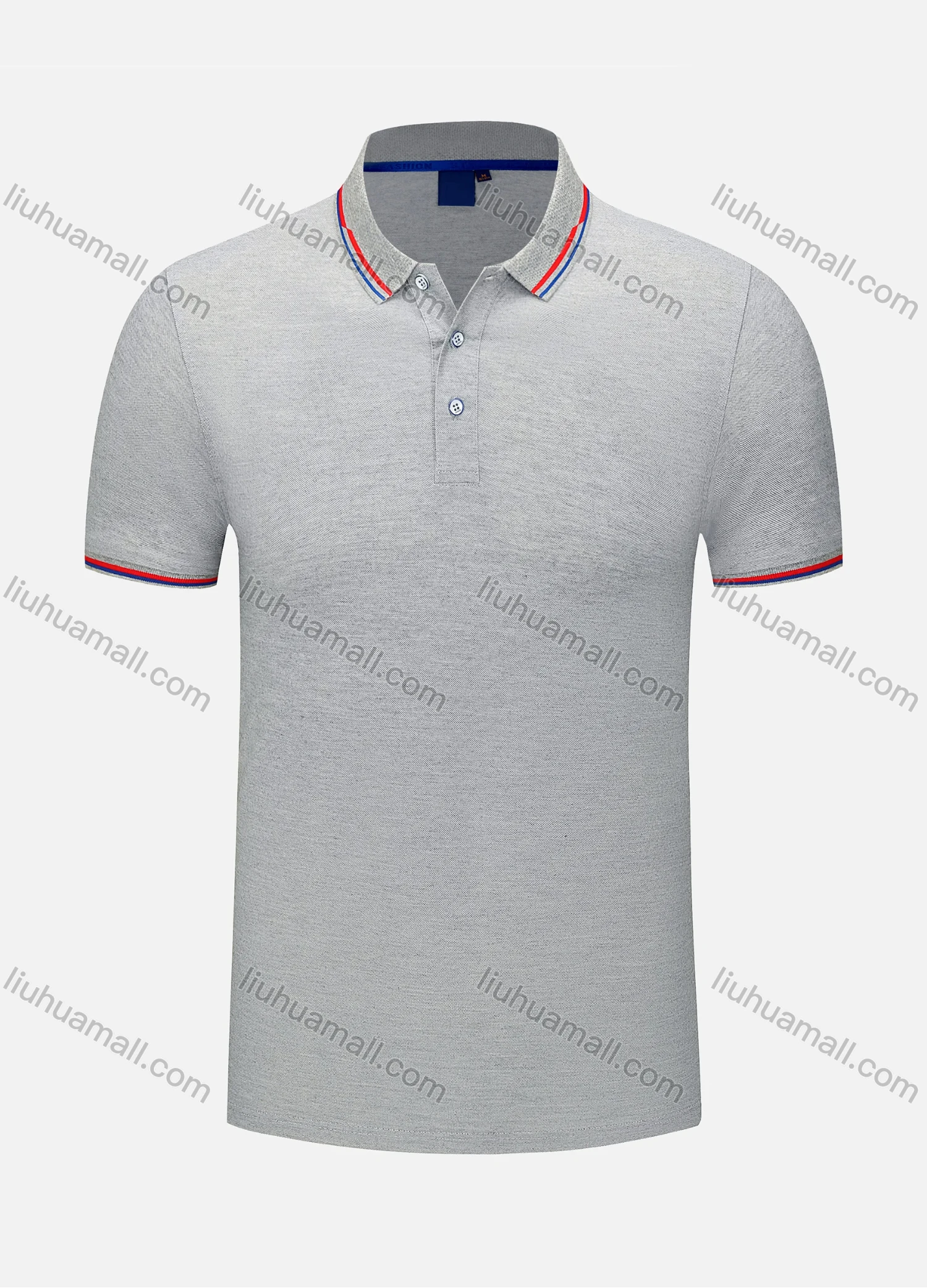 Wholesale Men's Casual Short Sleeve Slim Fit Striped Trim Polo Shirt 4006# - Liuhuamall