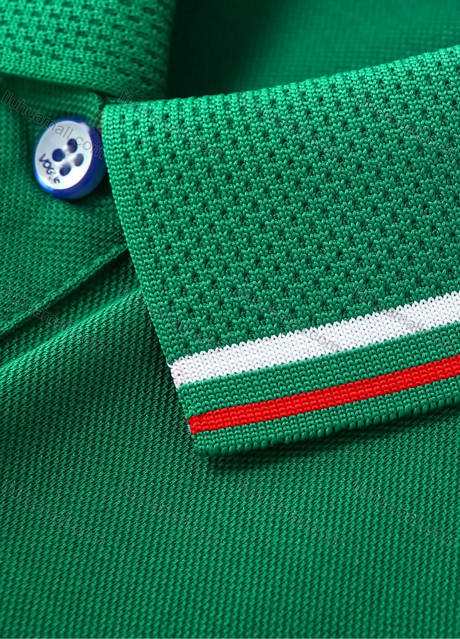 Wholesale Men's Casual Short Sleeve Slim Fit Striped Trim Polo Shirt 4006# - Liuhuamall