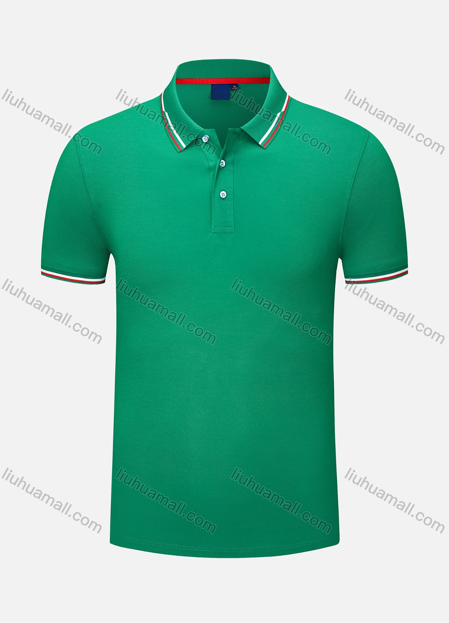 Wholesale Men's Casual Short Sleeve Slim Fit Striped Trim Polo Shirt 4006# - Liuhuamall