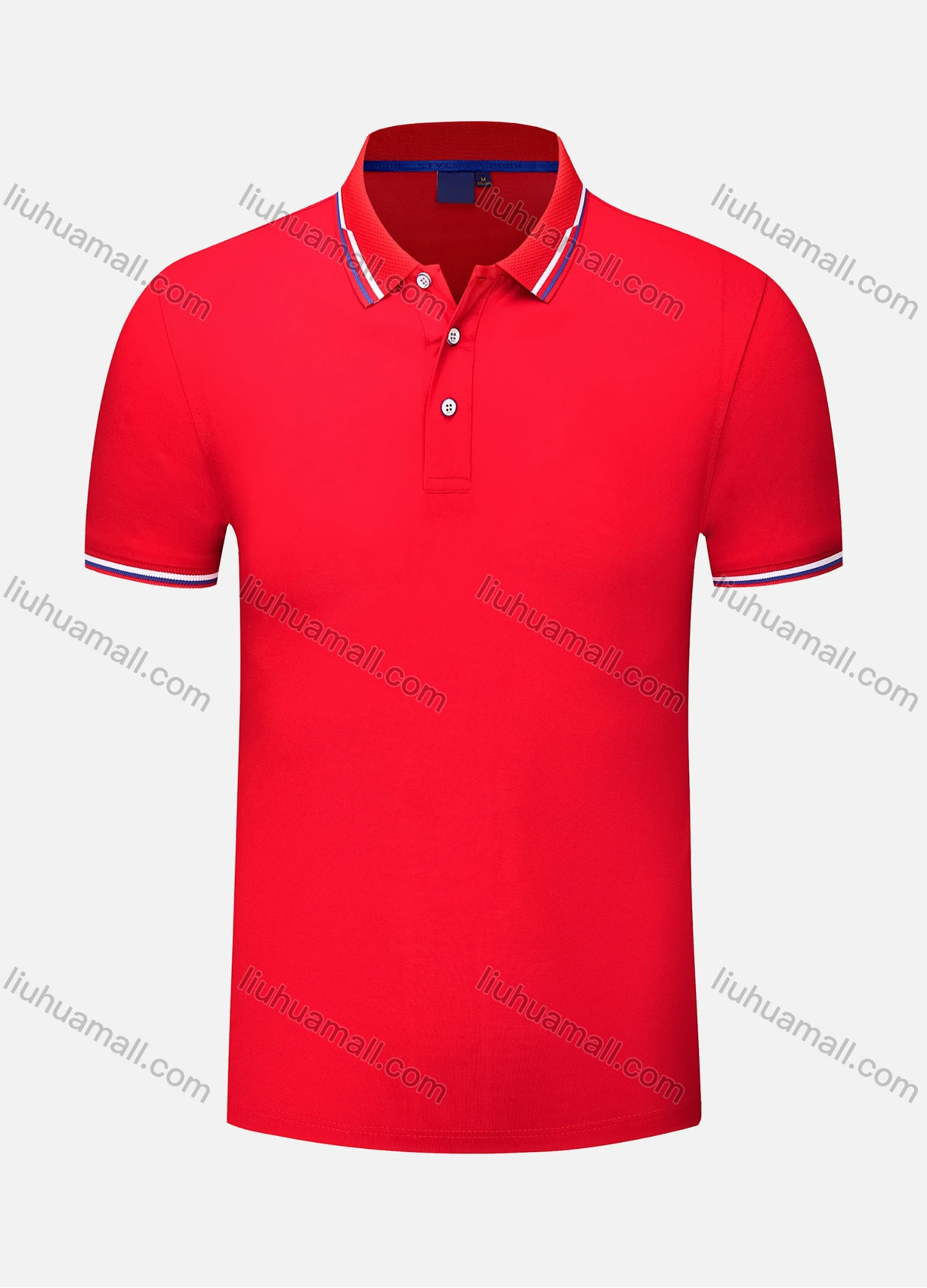 Wholesale Men's Casual Short Sleeve Slim Fit Striped Trim Polo Shirt 4006# - Liuhuamall