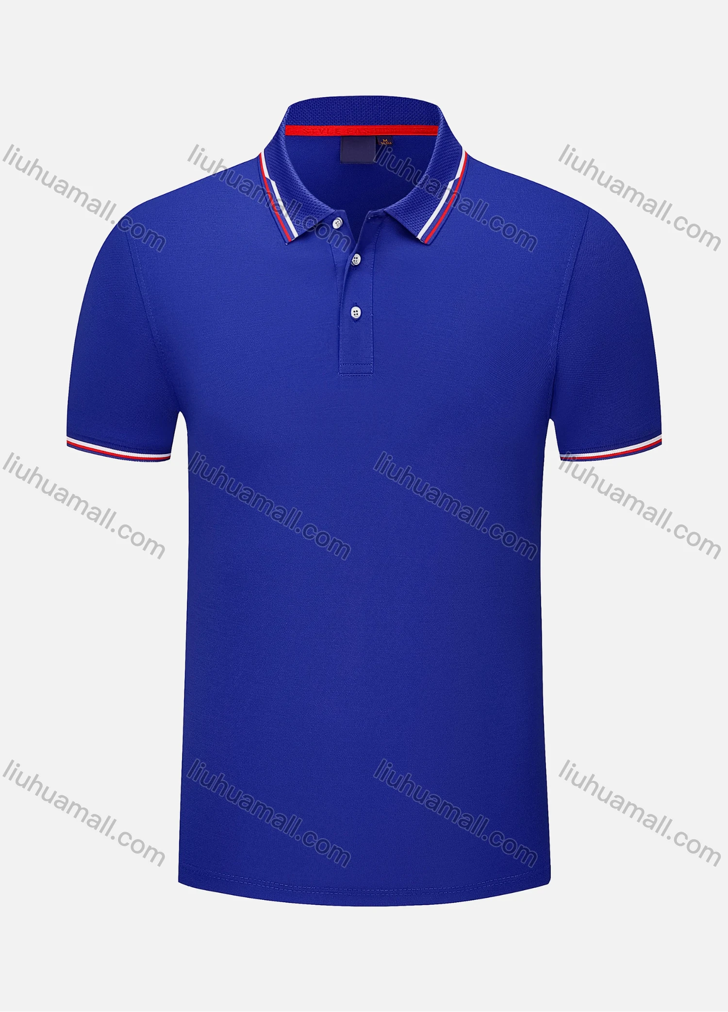 Wholesale Men's Casual Short Sleeve Slim Fit Striped Trim Polo Shirt 4006# - Liuhuamall