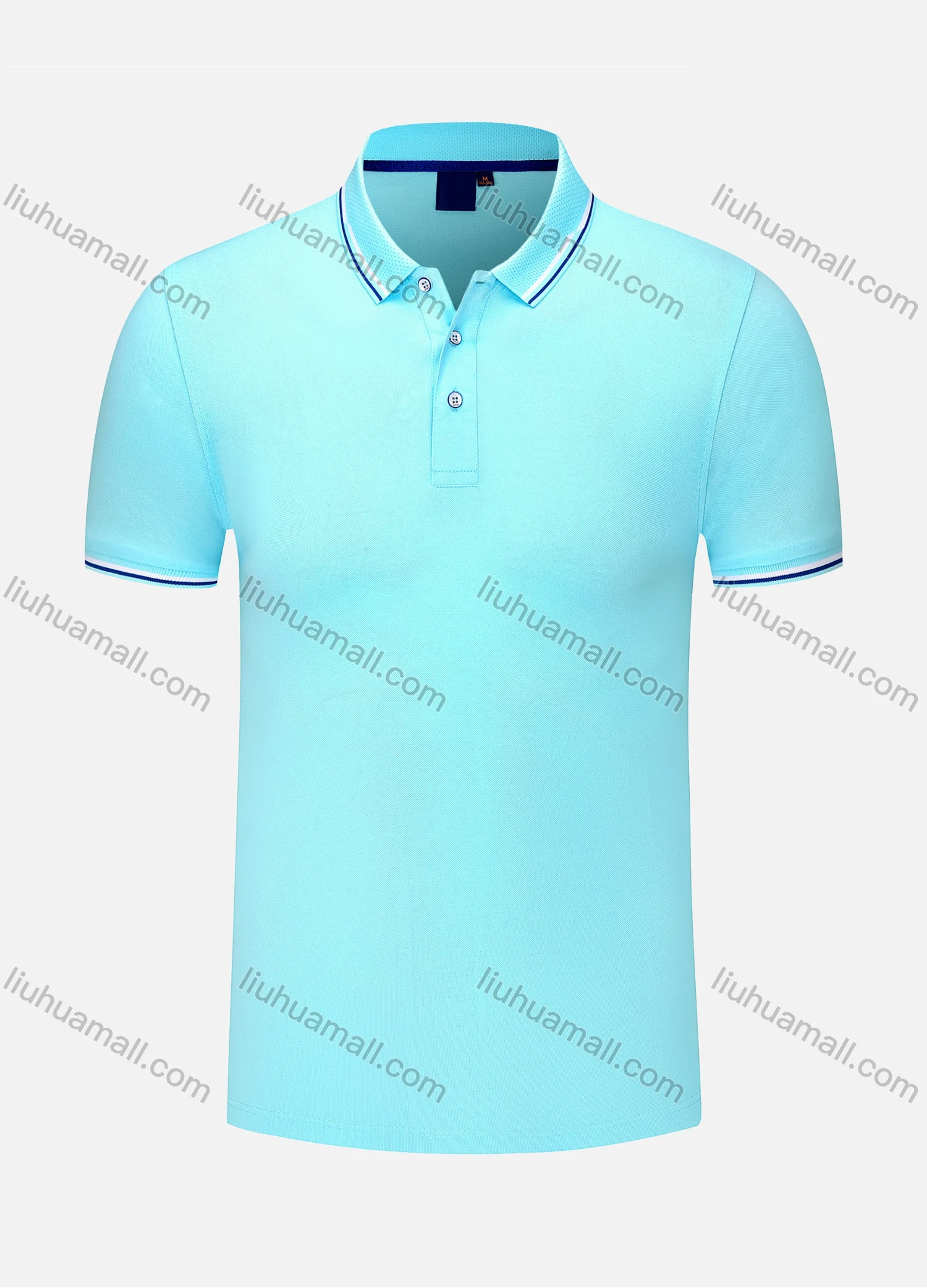 Wholesale Men's Casual Short Sleeve Slim Fit Striped Trim Polo Shirt 4006# - Liuhuamall