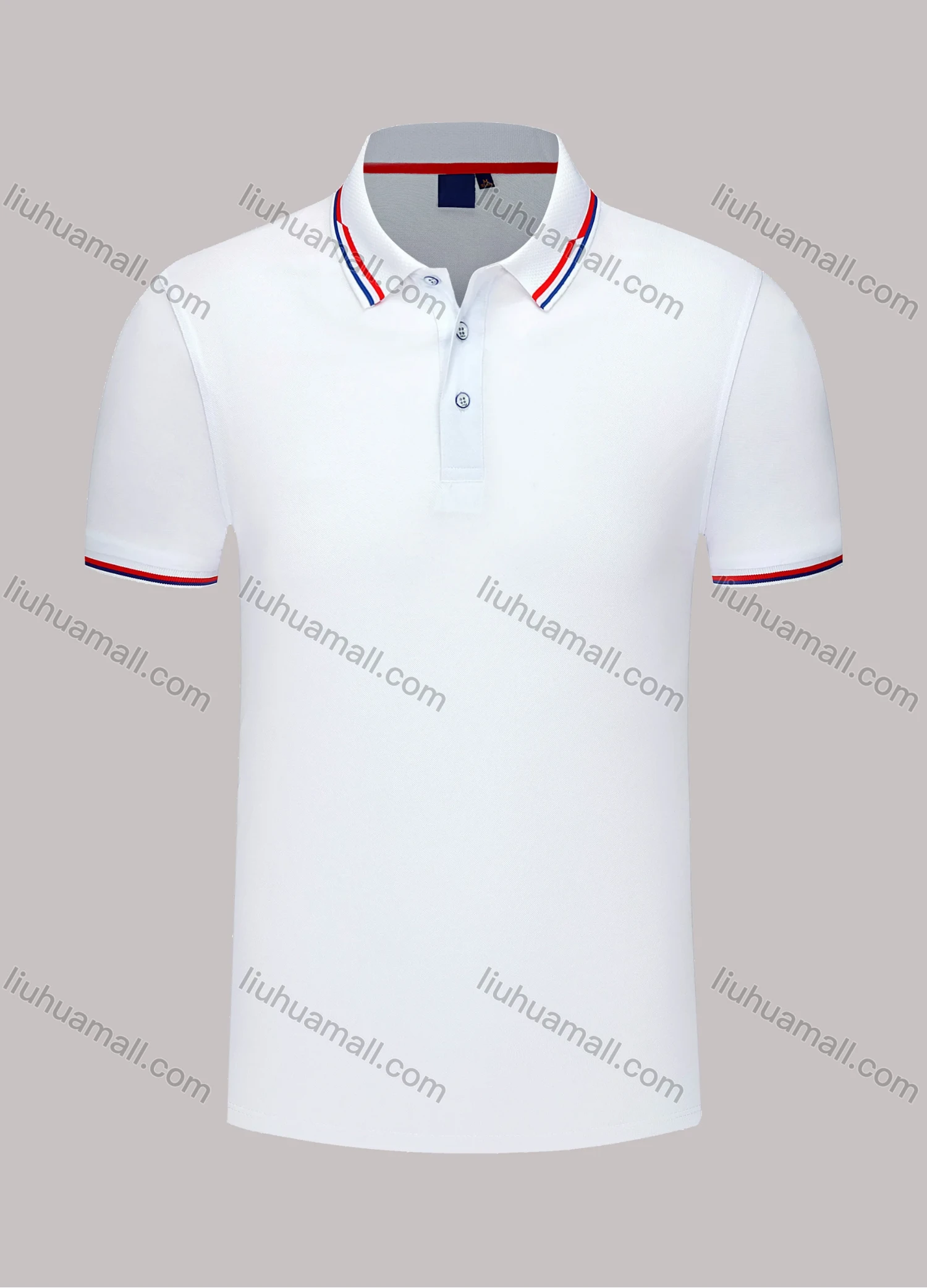 Wholesale Men's Casual Short Sleeve Slim Fit Striped Trim Polo Shirt 4006# - Liuhuamall