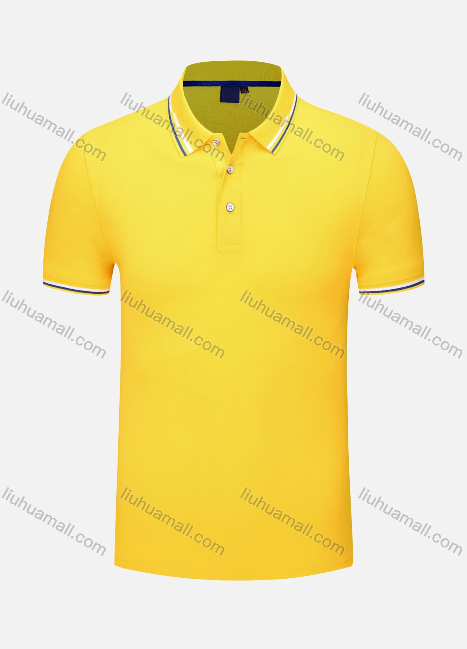 Wholesale Men's Casual Short Sleeve Slim Fit Striped Trim Polo Shirt 4006# - Liuhuamall