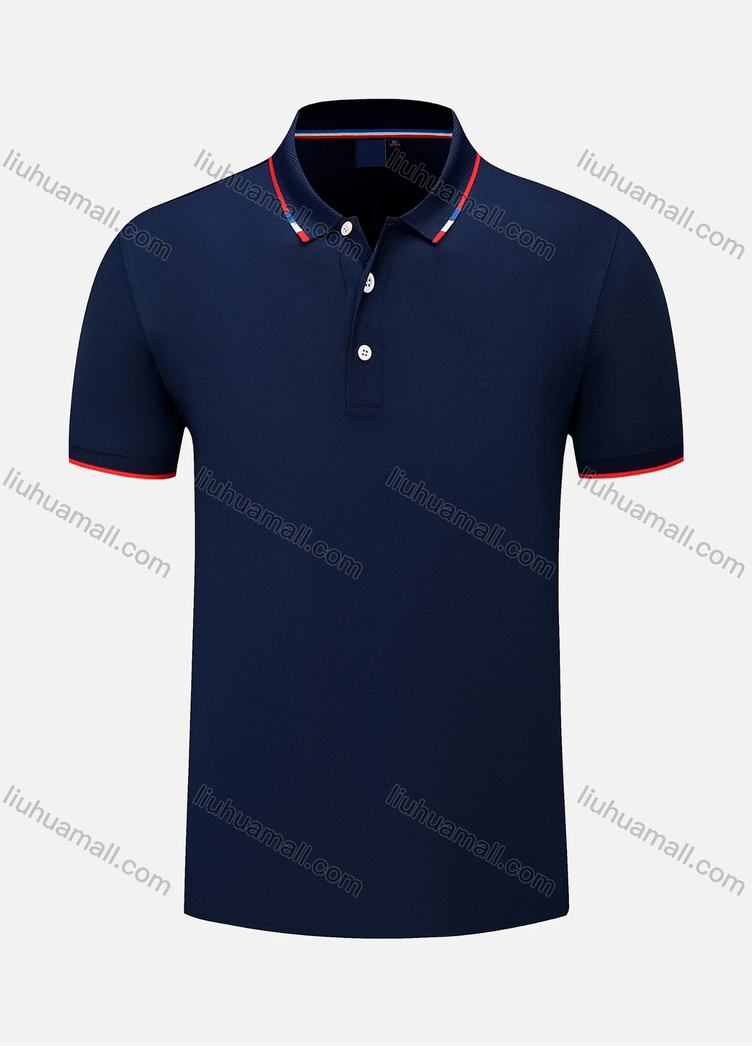 Wholesale Men's Slim Fit Casual Short Sleeve Contrast Stretch Polo Shirt 4007# - Liuhuamall