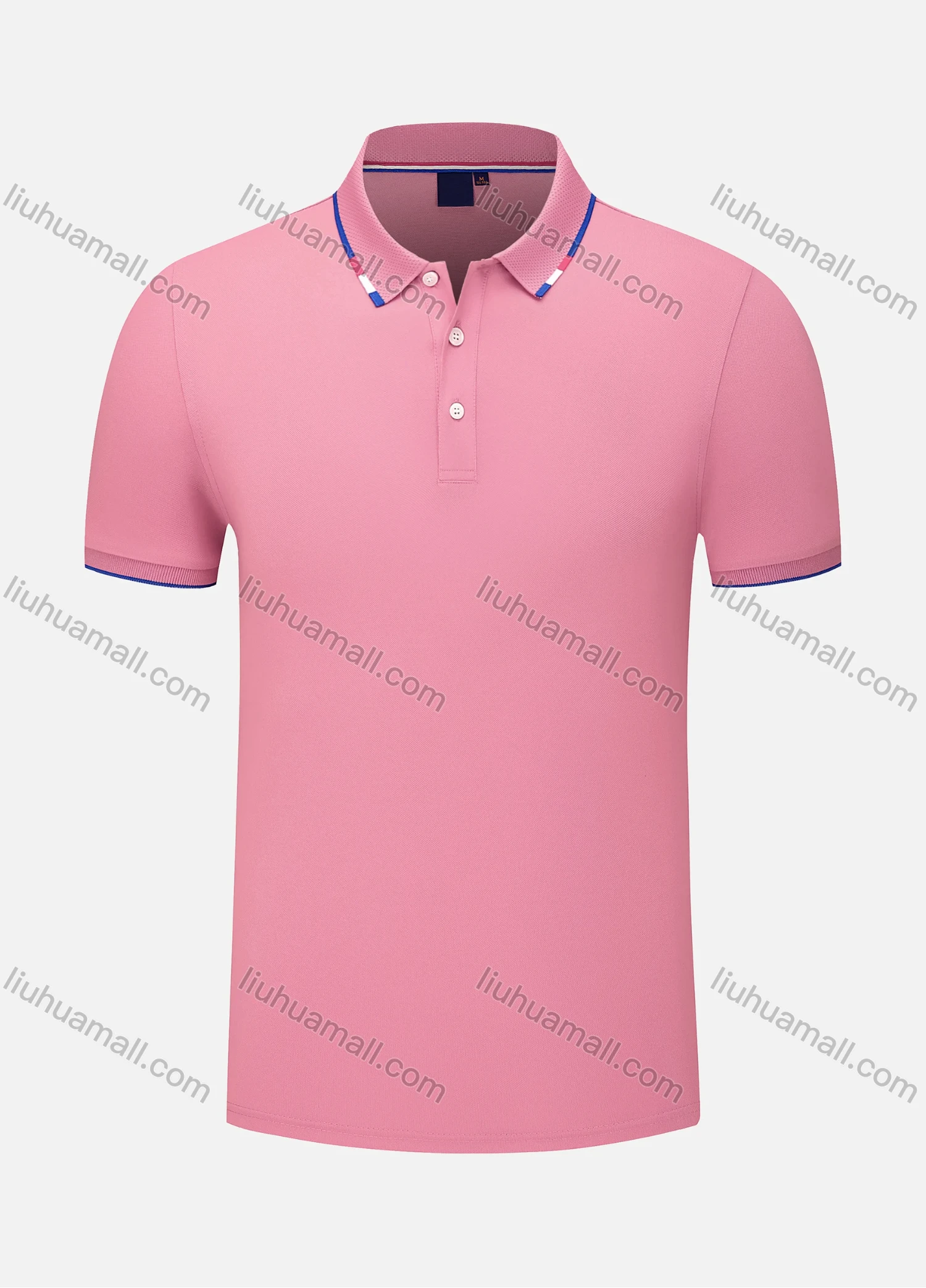 Wholesale Men's Slim Fit Casual Short Sleeve Contrast Stretch Polo Shirt 4007# - Liuhuamall