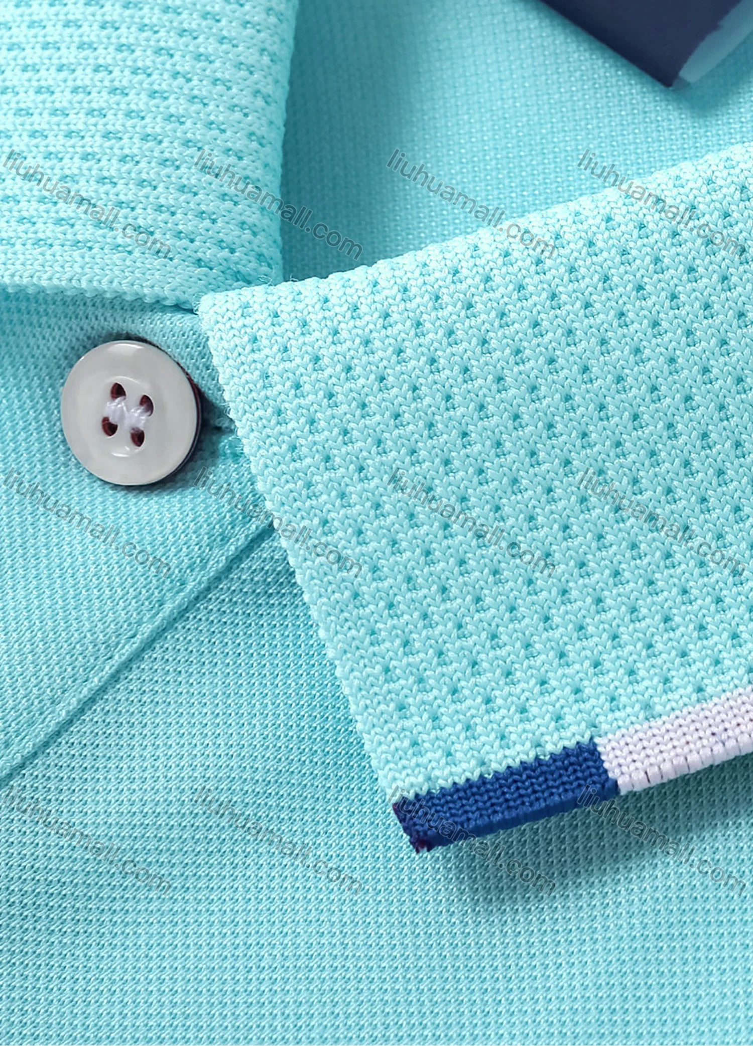 Wholesale Men's Slim Fit Casual Short Sleeve Contrast Stretch Polo Shirt 4007# - Liuhuamall