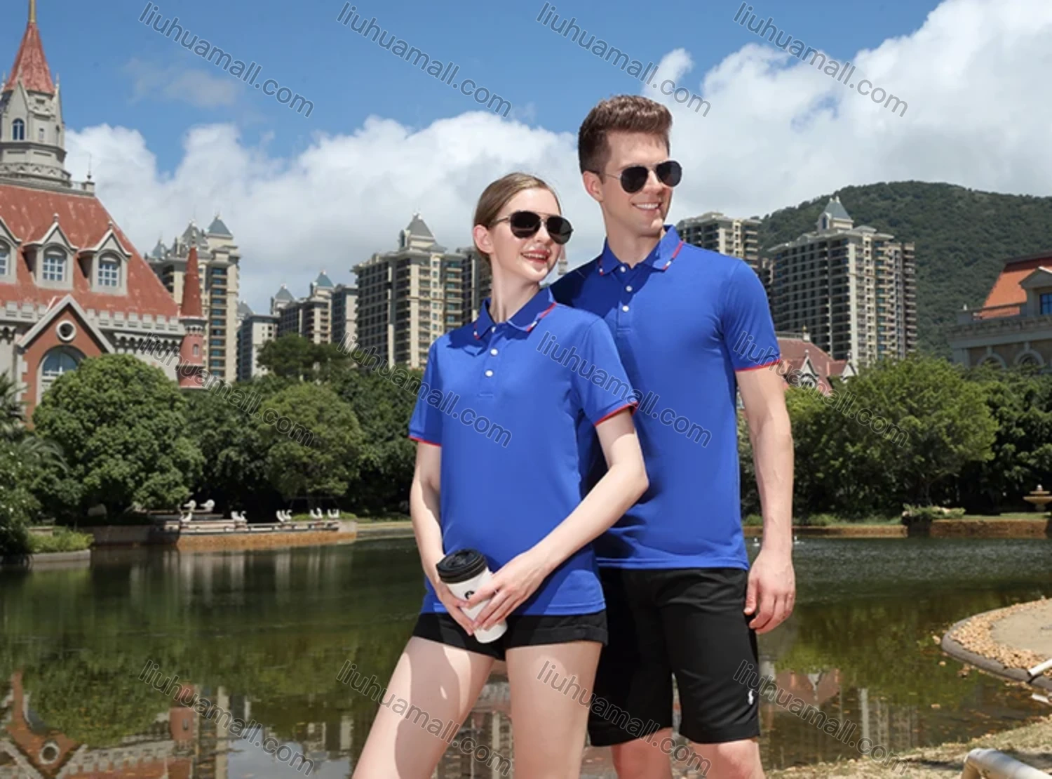 Wholesale Men's Slim Fit Casual Short Sleeve Contrast Stretch Polo Shirt 4007# - Liuhuamall