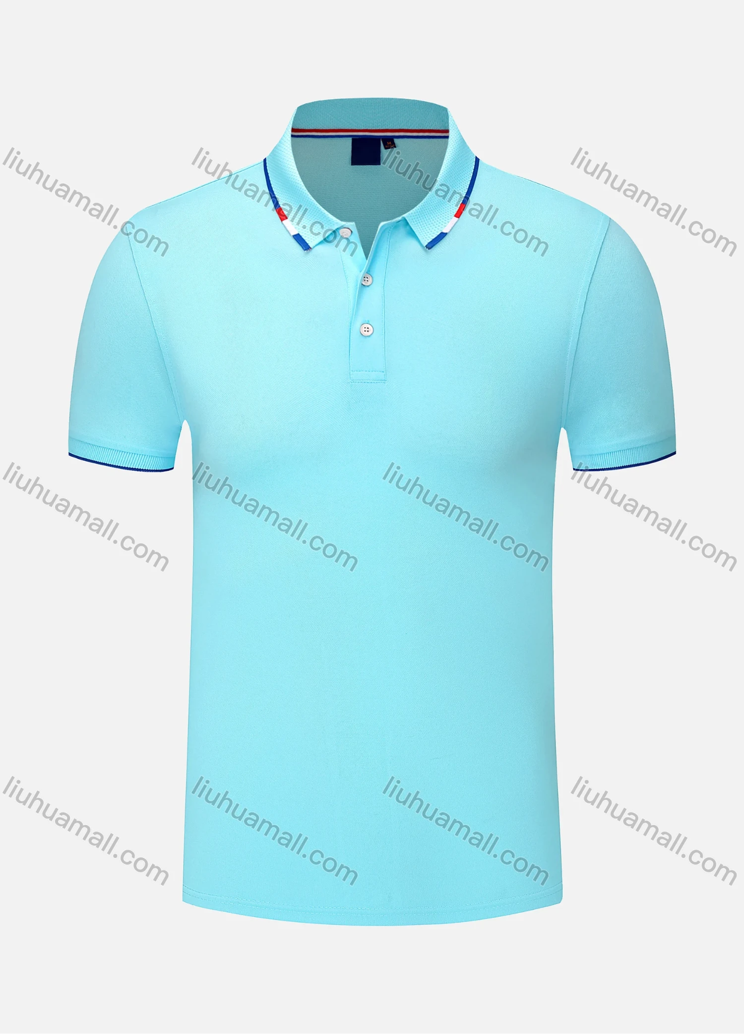 Wholesale Men's Slim Fit Casual Short Sleeve Contrast Stretch Polo Shirt 4007# - Liuhuamall
