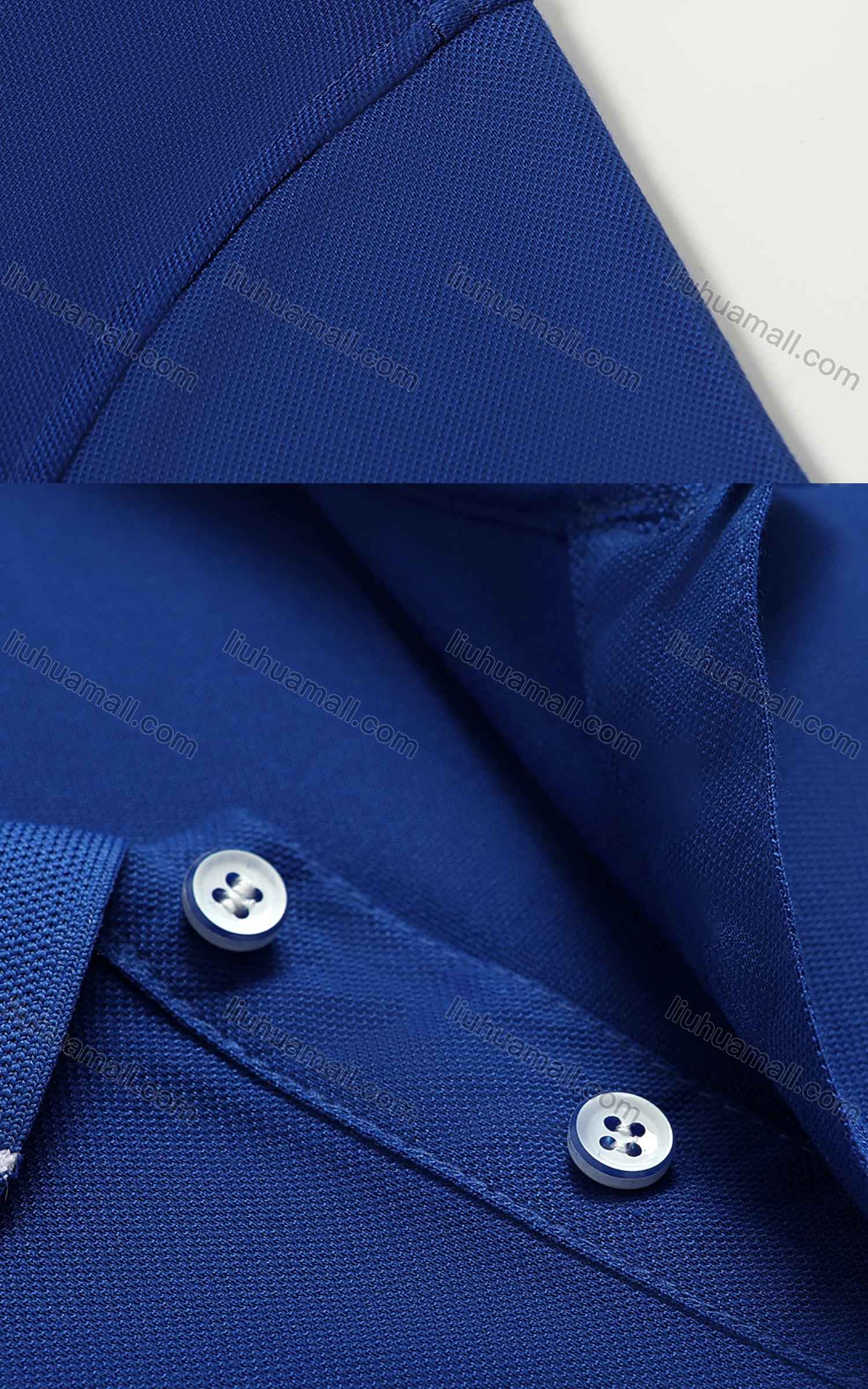 Wholesale Men's Basics Short Sleeve Striped Trim Casual Polo Shirt 190# - Liuhuamall