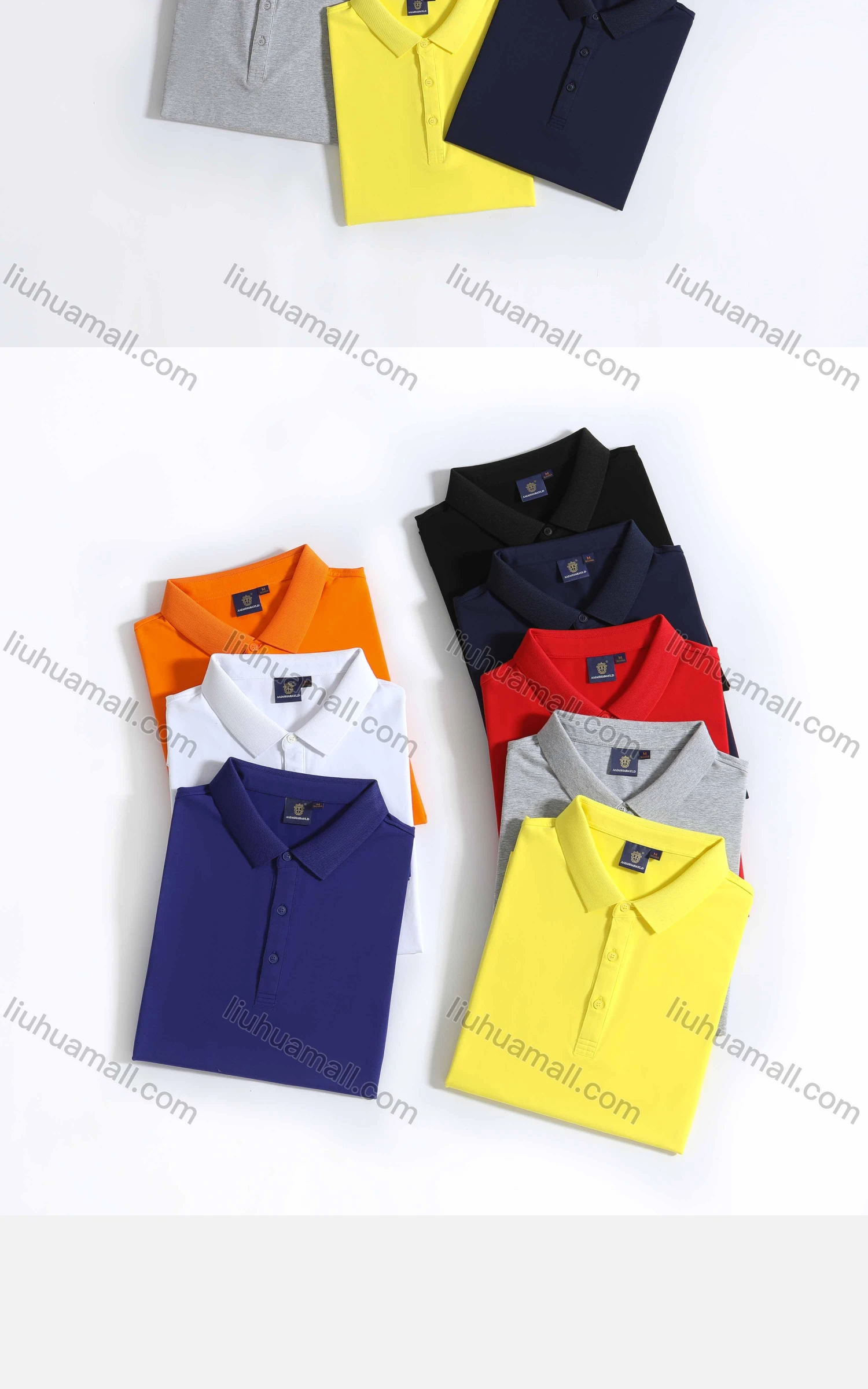 Wholesale Men's Basics Plain Casual Short Sleeve Slim Fit Polo Shirt 1800# - Liuhuamall