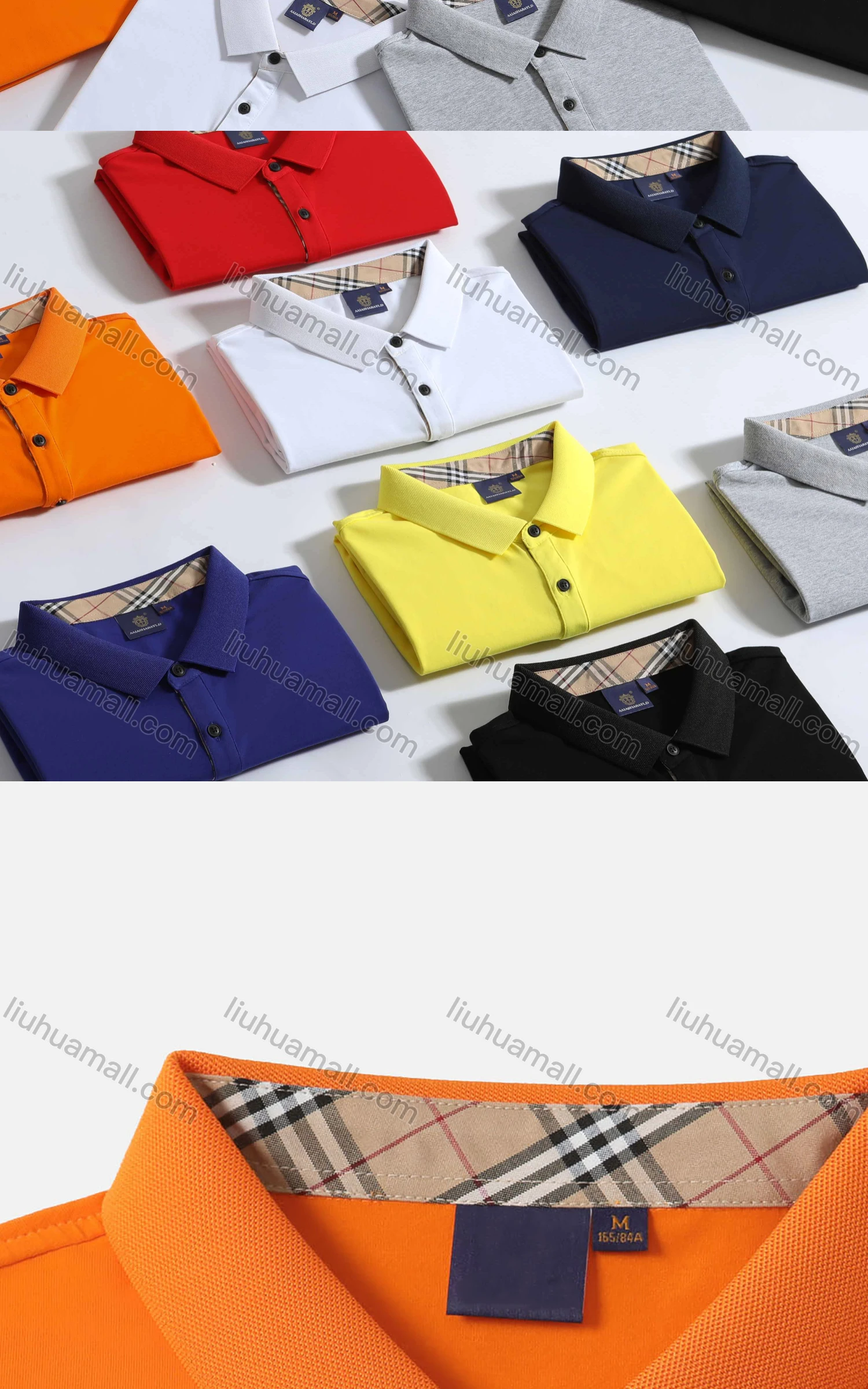 Wholesale Men's Casual Plain Short Sleeve Button Front Basics Polo Shirt 1801# - Liuhuamall