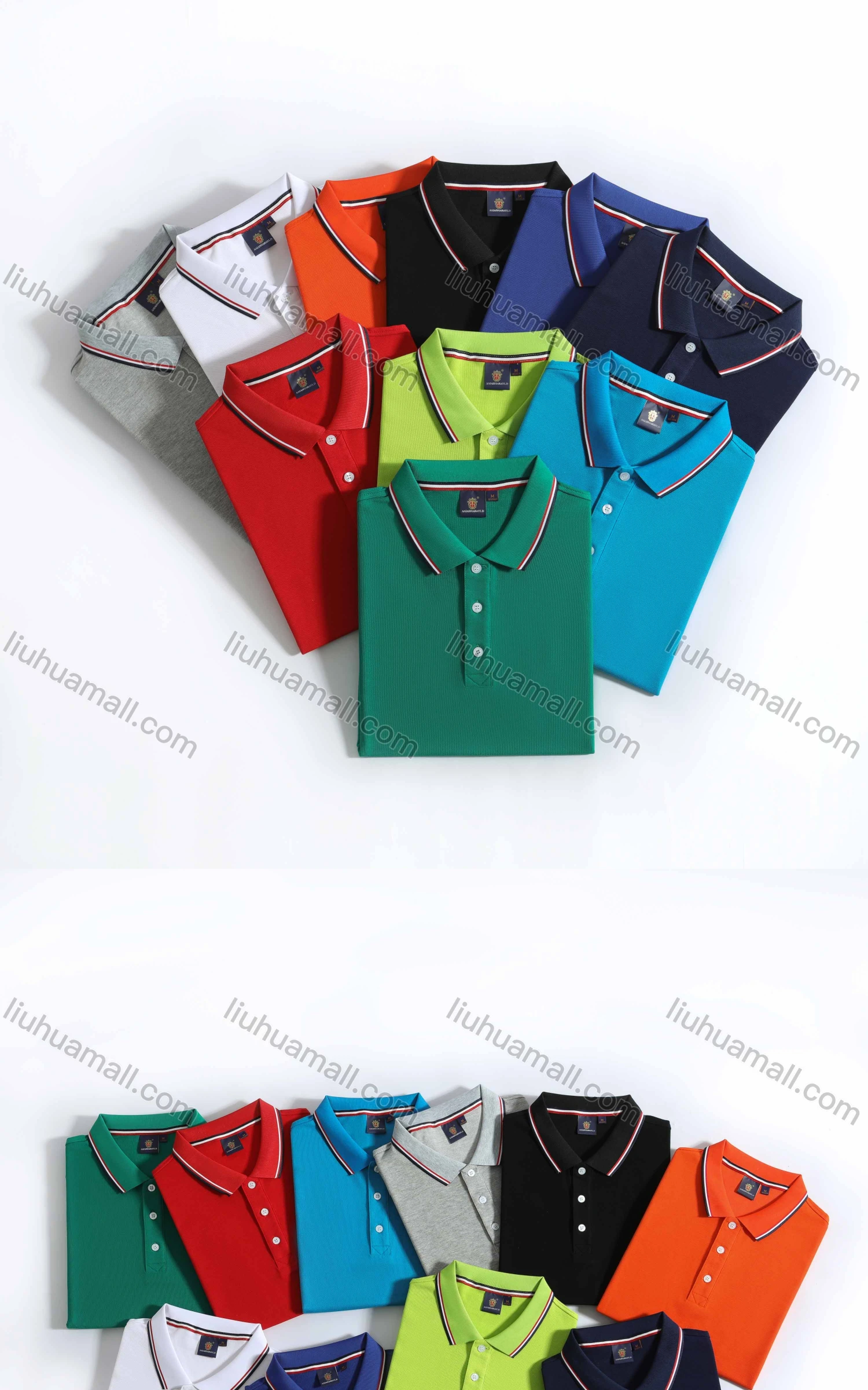 Wholesale Men's Casual Plain Stretch Vented Hem Short Sleeve Polo Shirt 8518# - Liuhuamall