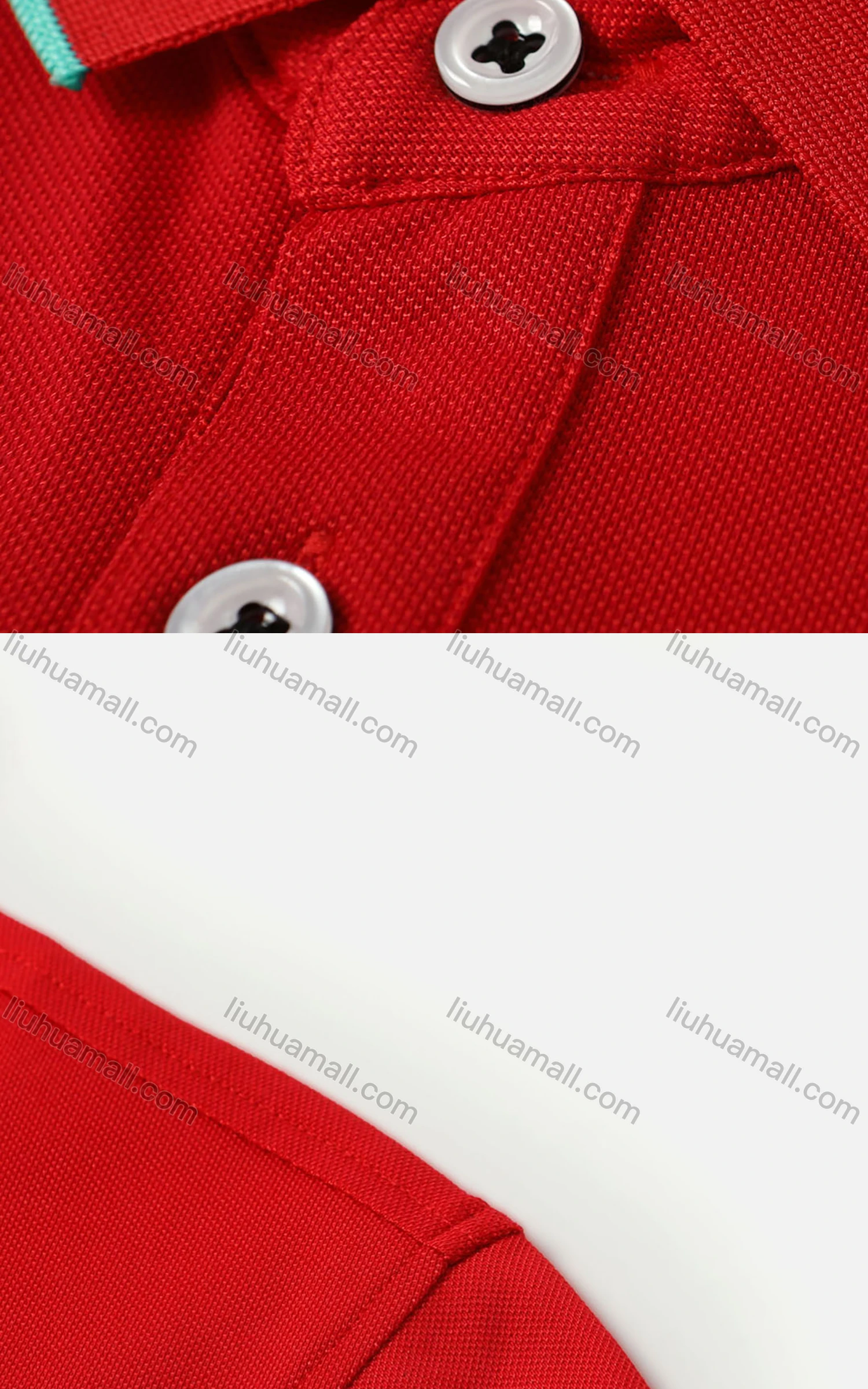 Wholesale Men's Casual Vented Hem Contrast Striped Trim Polo Shirt 8831# - Liuhuamall