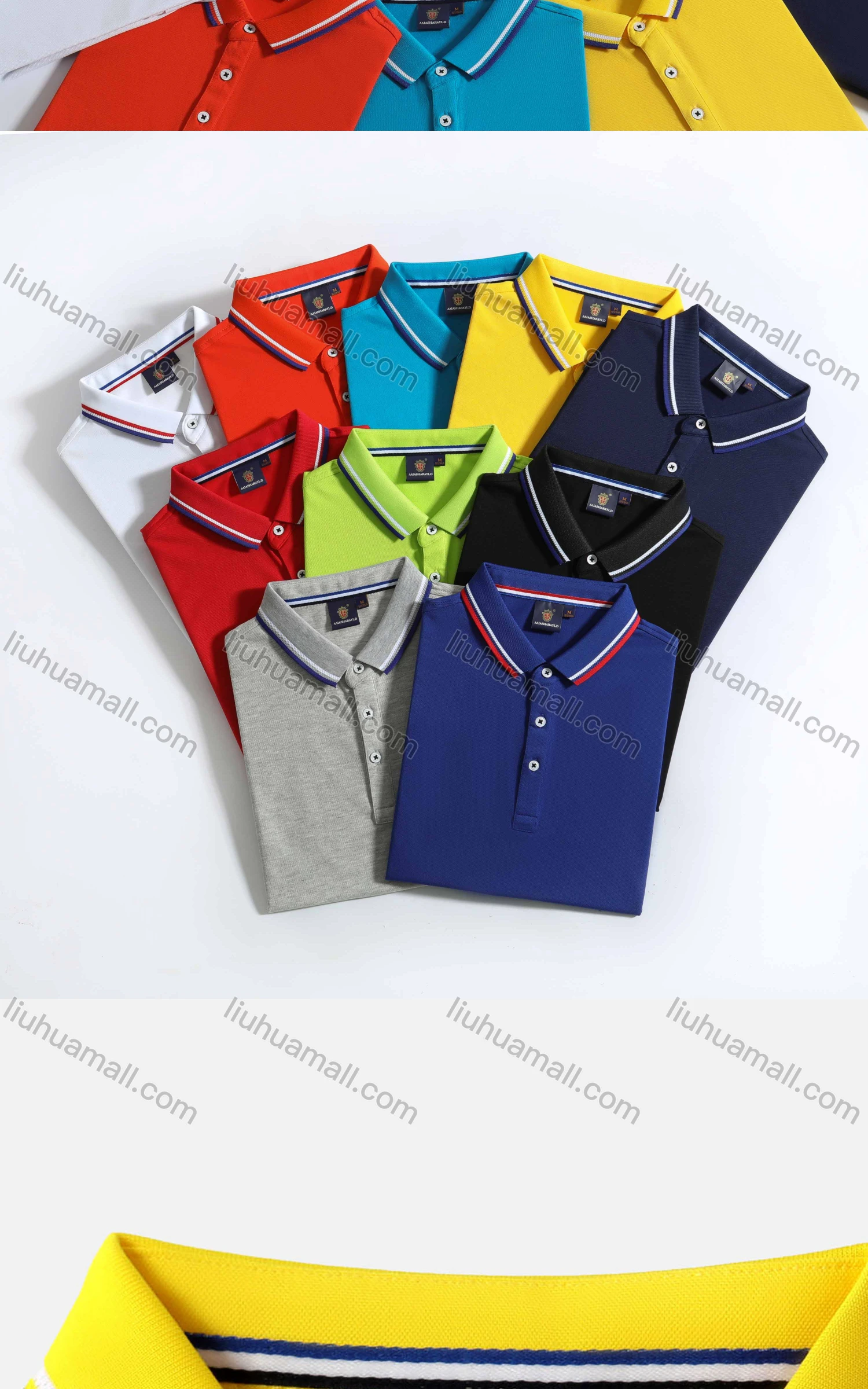 Wholesale Men's Casual Short Sleeve Slim Fit Vented Hem Polo Shirt 8833# - Liuhuamall