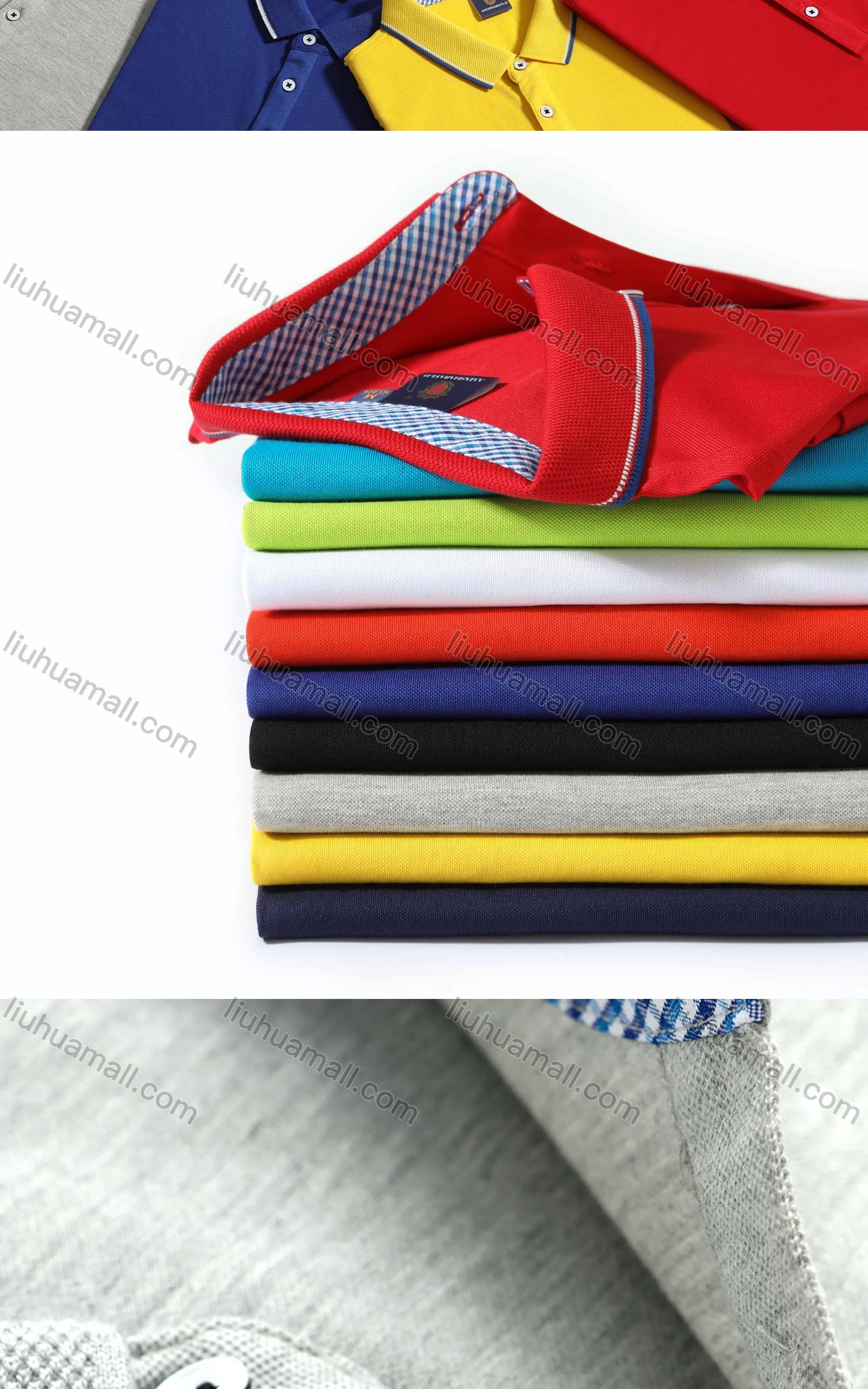 Wholesale Men's Casual Vented Hem Short Sleeve Plain Stretch Polo Shirt 8836# - Liuhuamall