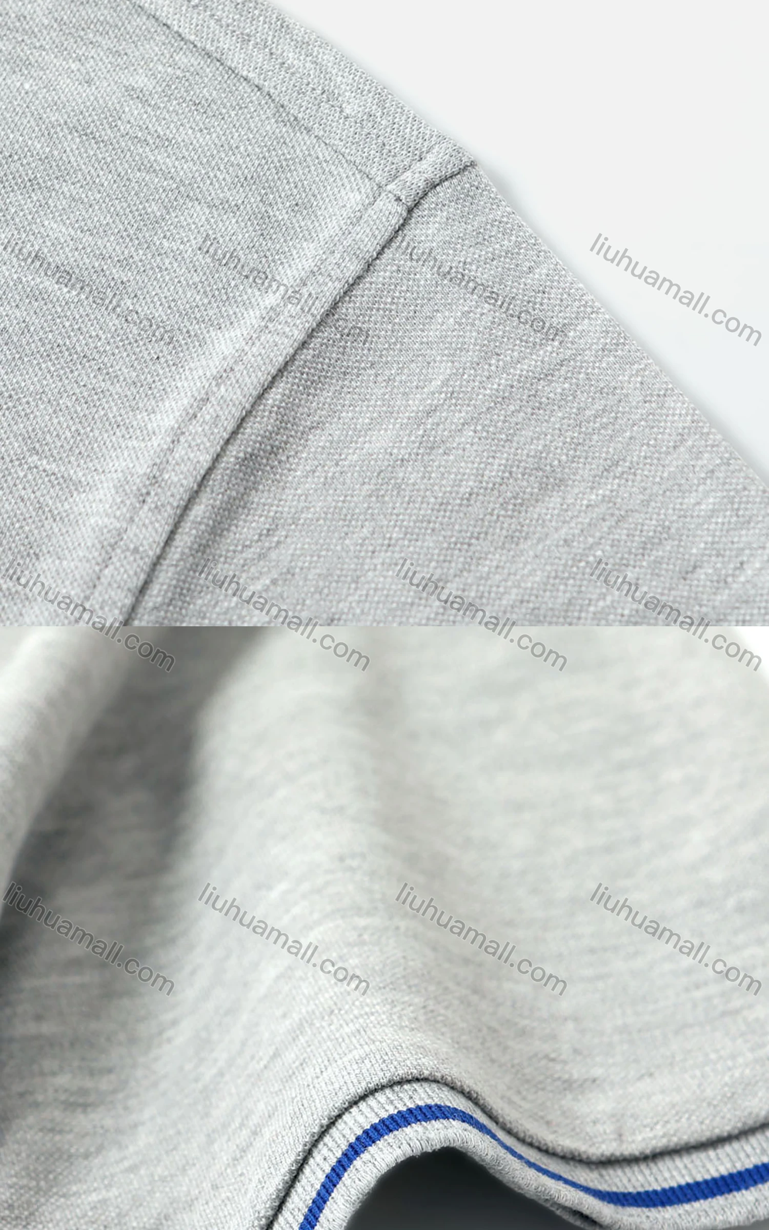 Wholesale Men's Casual Short Sleeve Striped Trim Vented Hem Polo Shirt 8837# - Liuhuamall