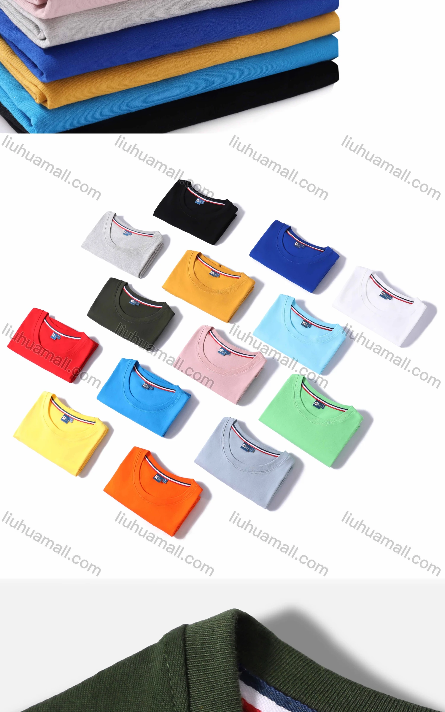 Wholesale Men's Plain Basics Round Neck Short Sleeve Tee D2200# - Liuhuamall