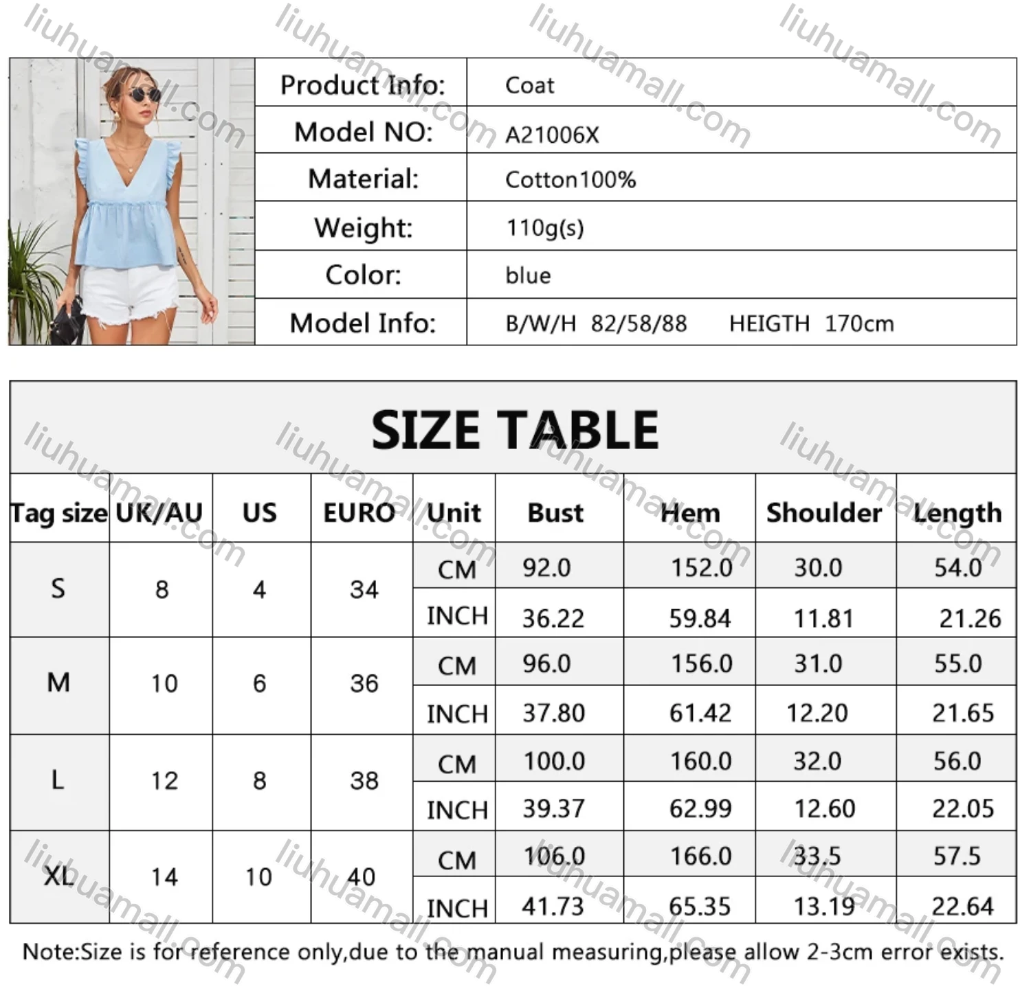 Wholesale Women's V Neck Ruffle Trim Ruffle Hem Crop Babydoll Top A21006X# - Liuhuamall