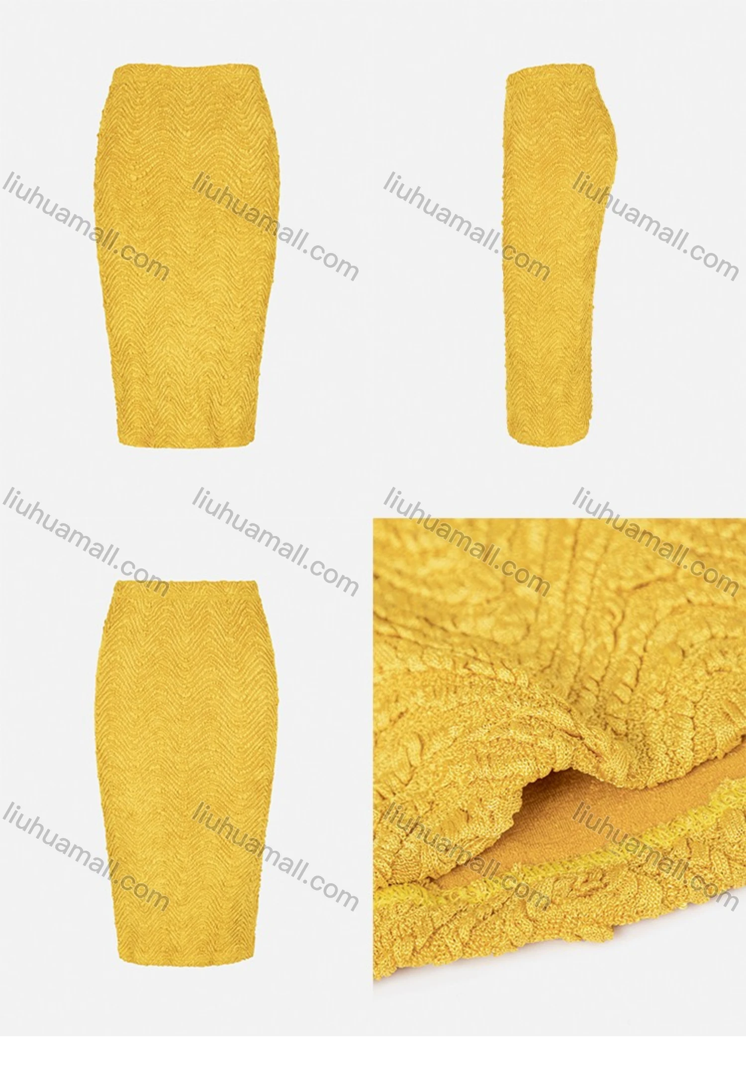 Wholesale Women's Casual High Waist Plain Pencil Skirt - Liuhuamall