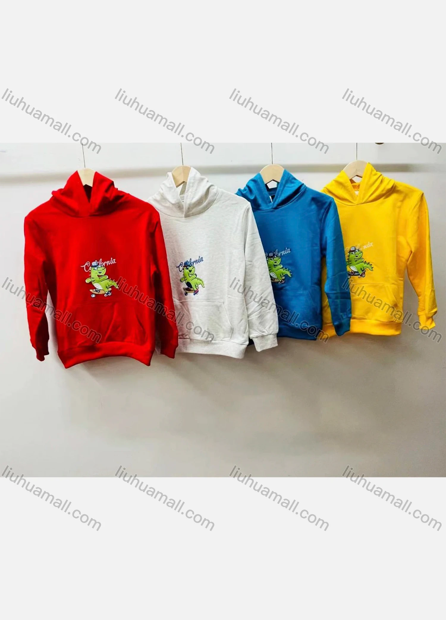 Wholesale Boy's Comfy Cartoon Graphic Kangaroo Pocket Long Sleeve Hoodies - Liuhuamall
