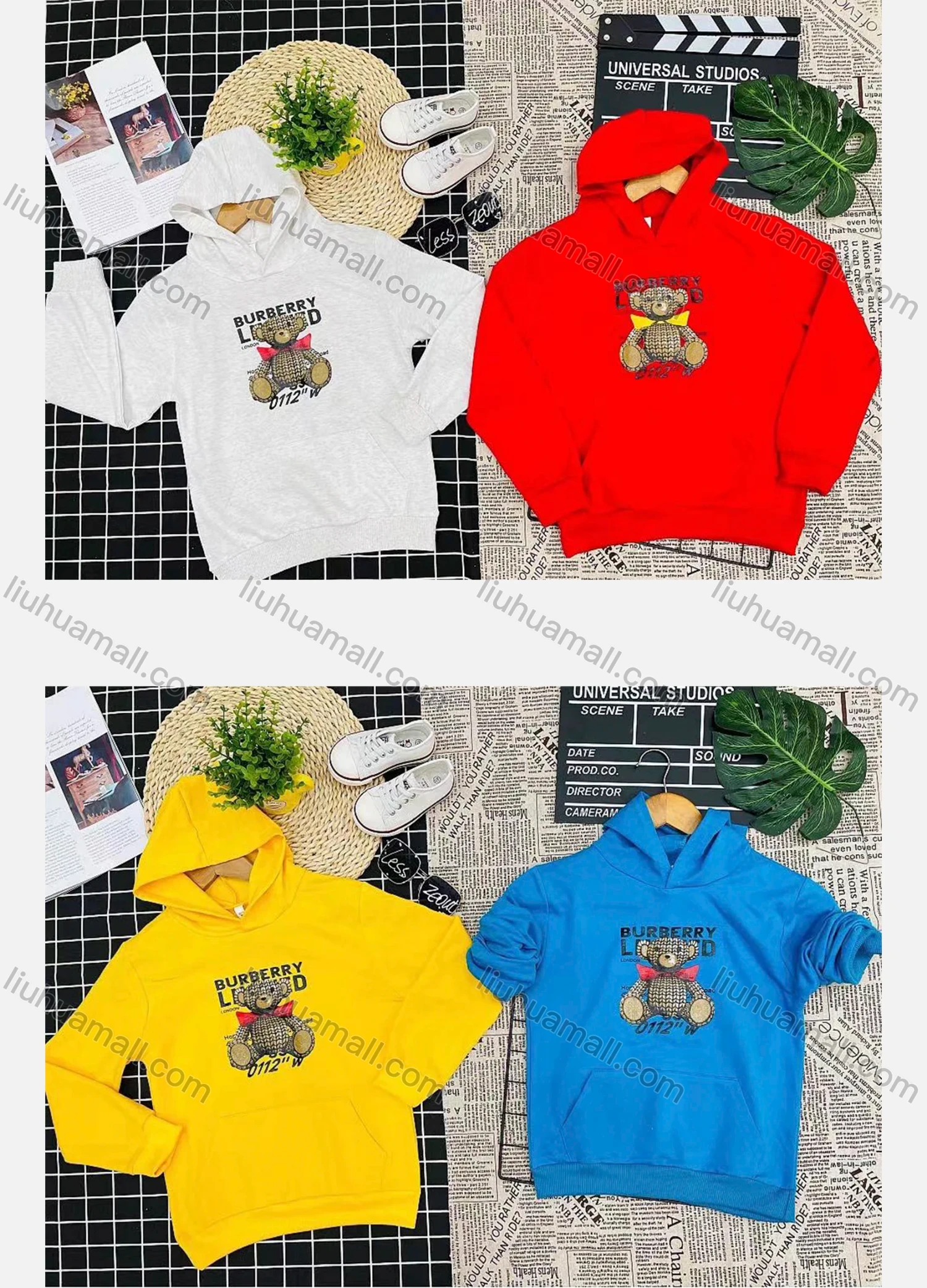 Wholesale Boy's Comfy Cartoon Graphic Letter Kangaroo Pocket Long Sleeve Hoodies - Liuhuamall