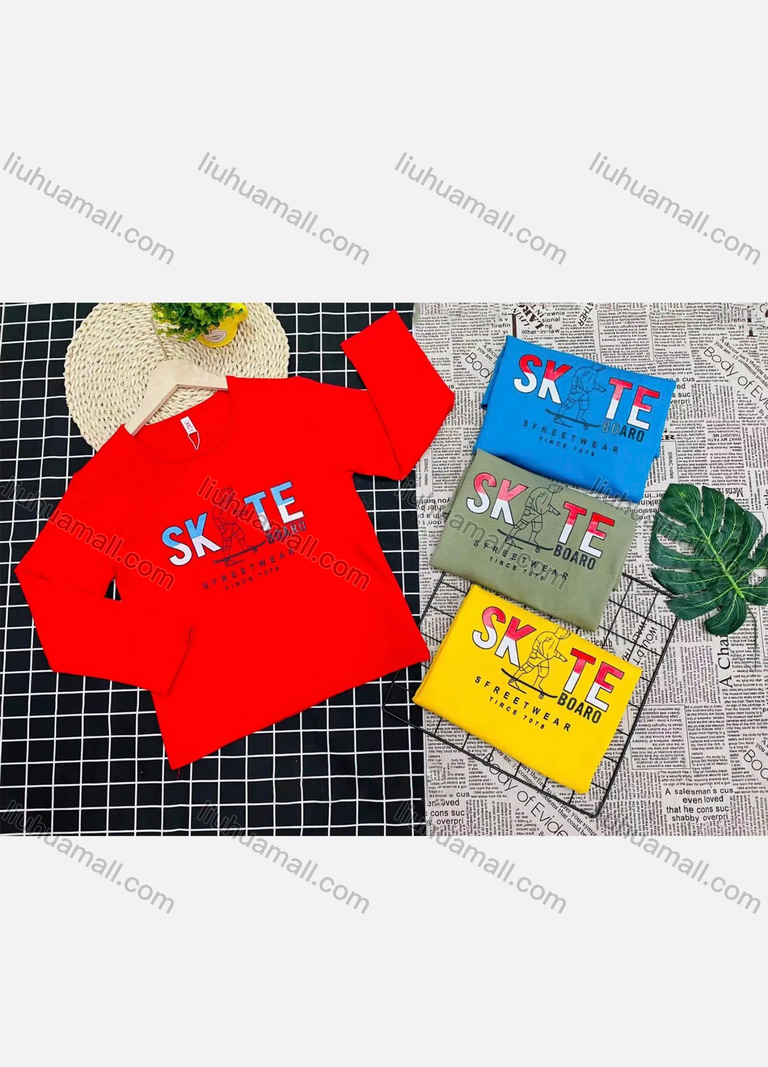 Wholesale Boy's Comfy Crew Neck Long Sleeve Letter Print T-Shirt - Liuhuamall