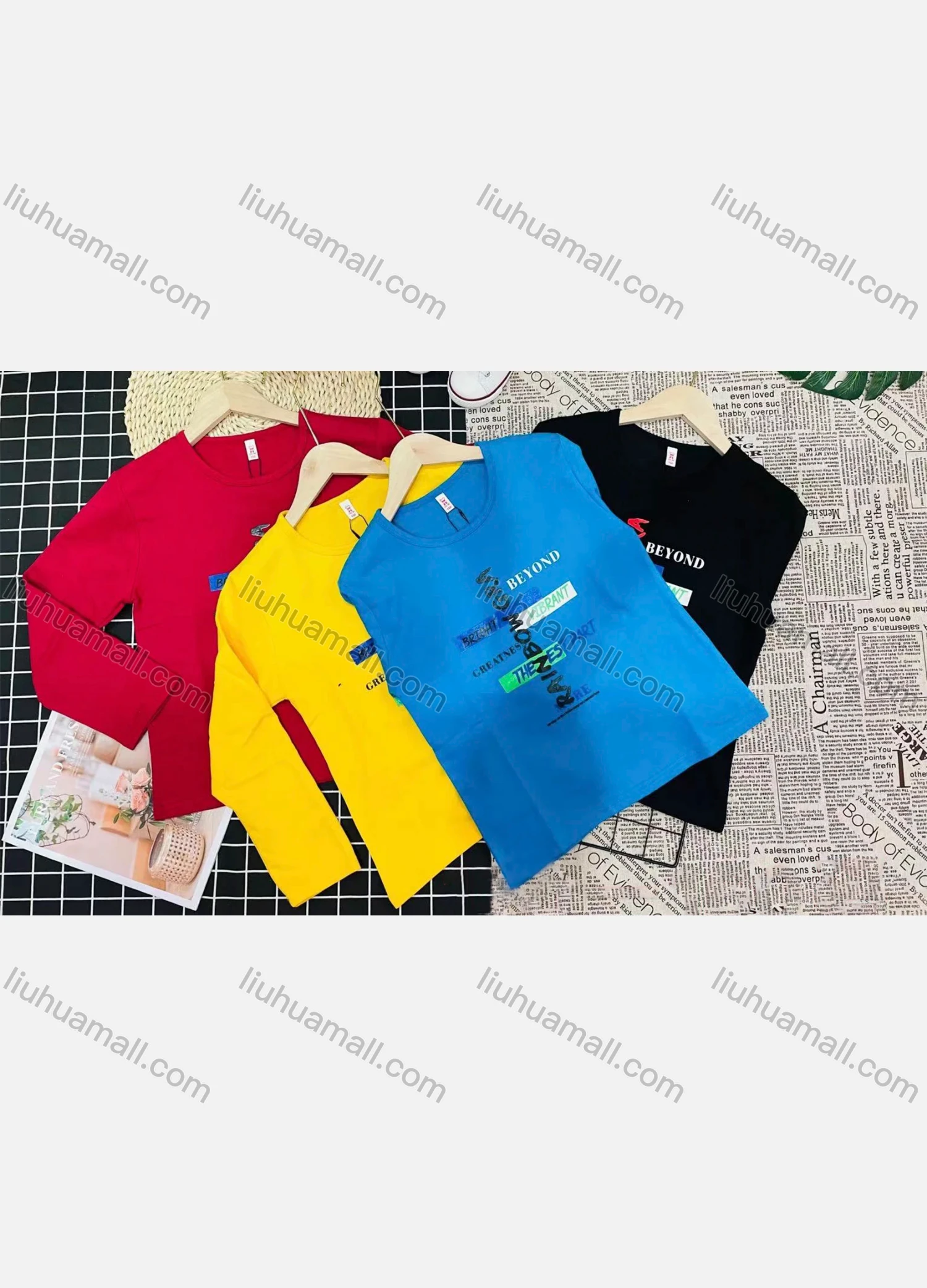 Wholesale Boy's Comfy Crew Neck Long Sleeve Letter Print T-Shirt - Liuhuamall