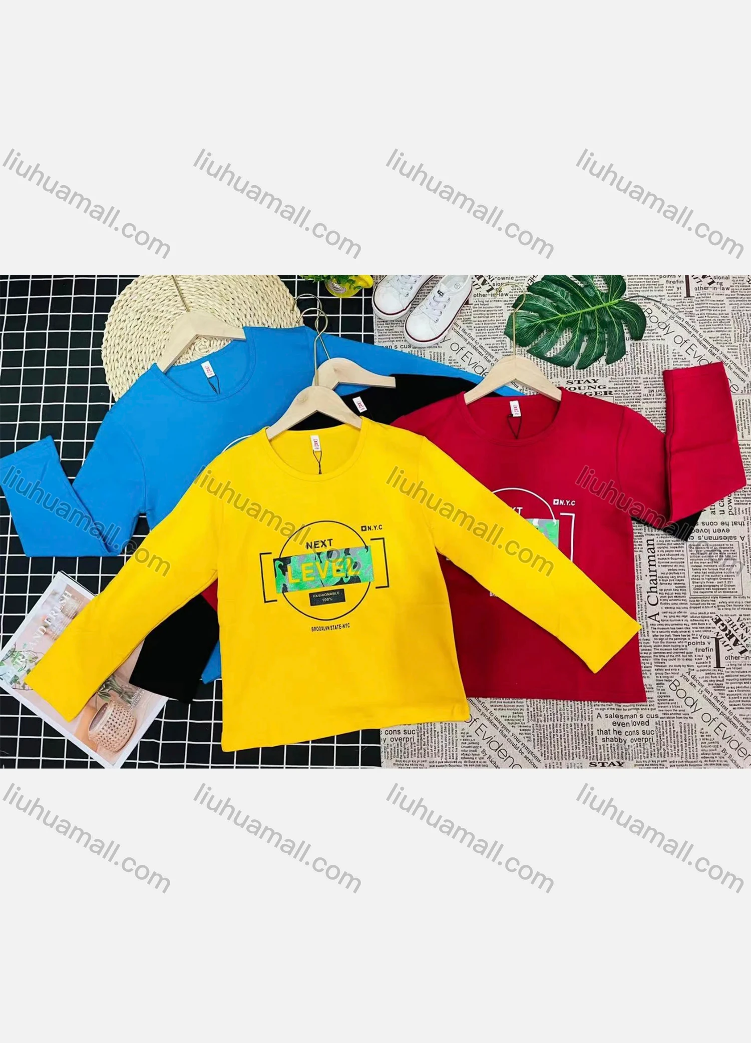 Wholesale Boy's Comfy Crew Neck Long Sleeve Letter Print T-Shirt - Liuhuamall