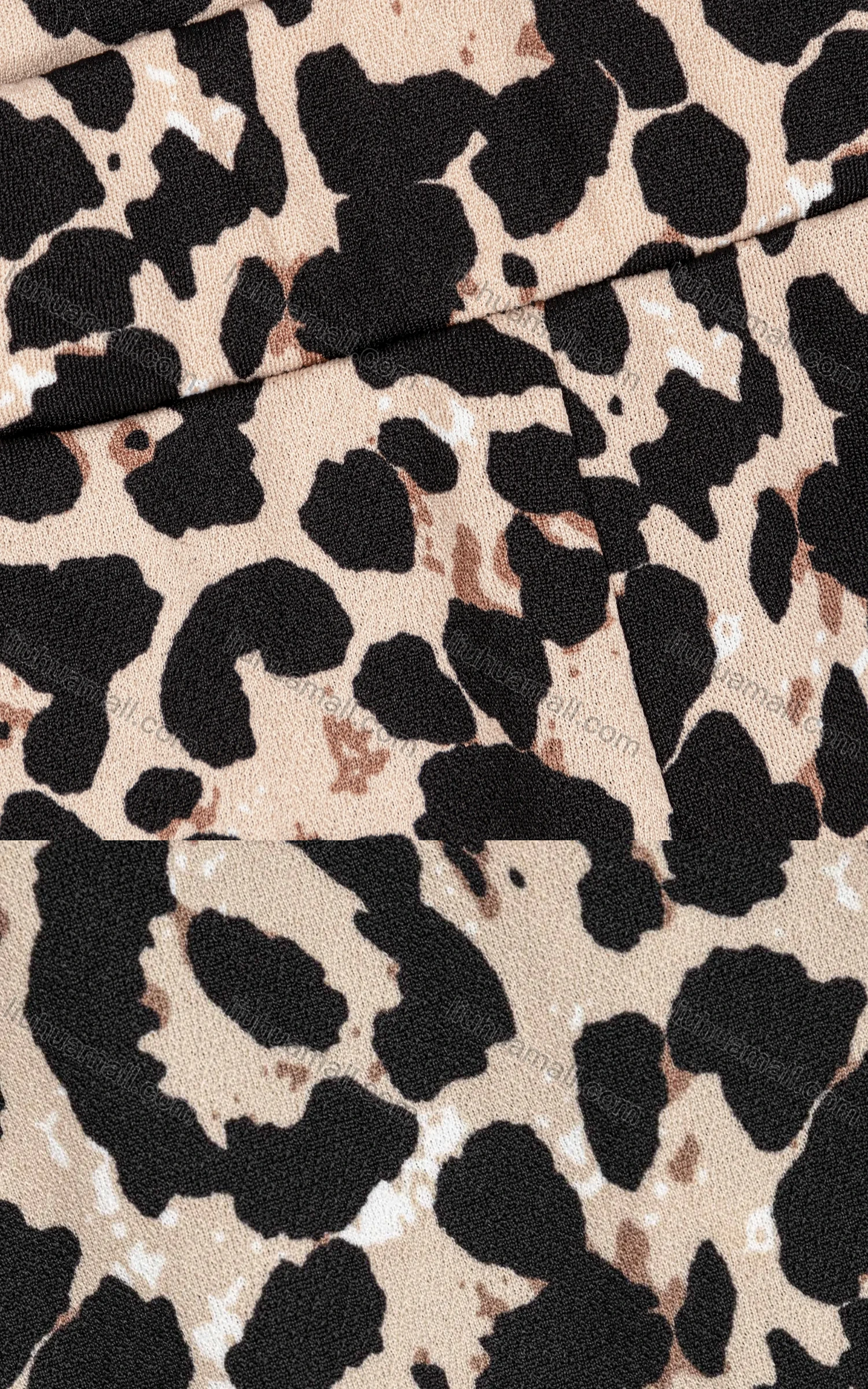 Wholesale Women's Casual Leopard Elastic Straight Leg Slim Fit Pant - Liuhuamall