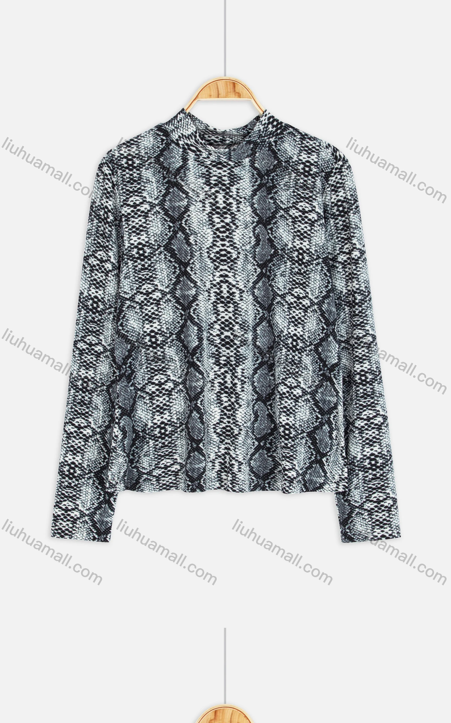 Wholesale Women's Casual Snakeskin Print Long Sleeve Blouse - Liuhuamall