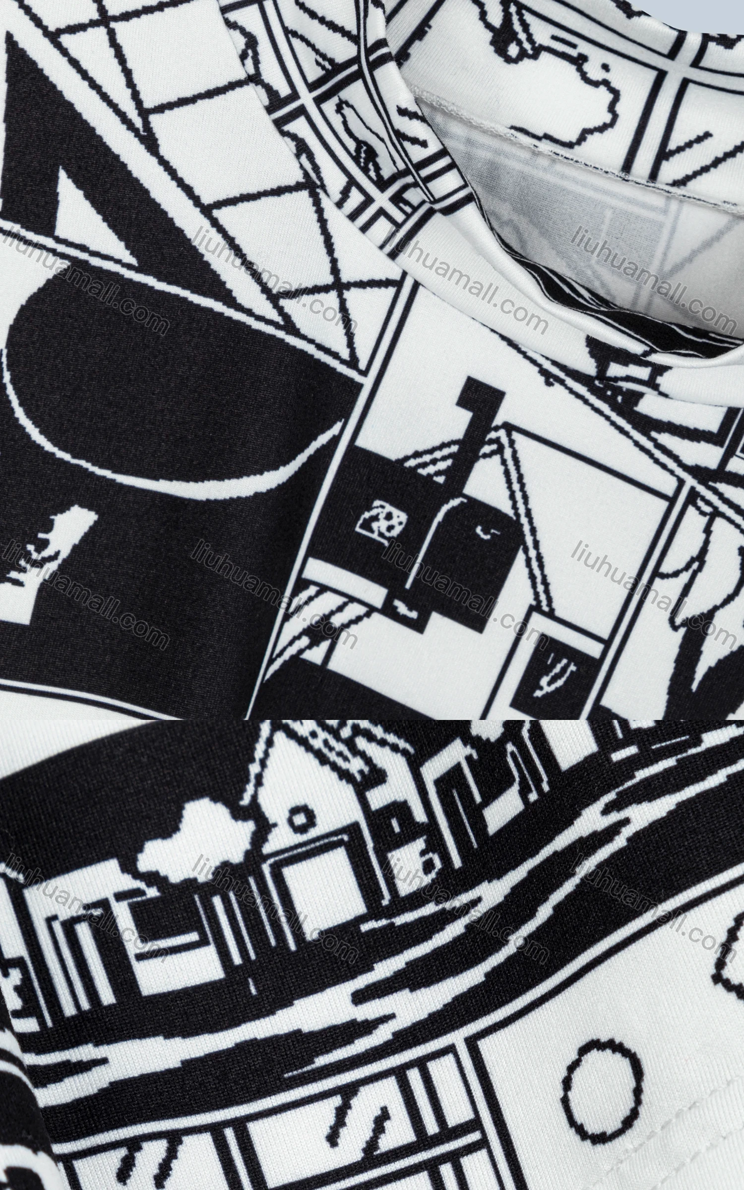 Wholesale Women's Cartoon Print Long Sleeve Round Neck Blouse - Liuhuamall