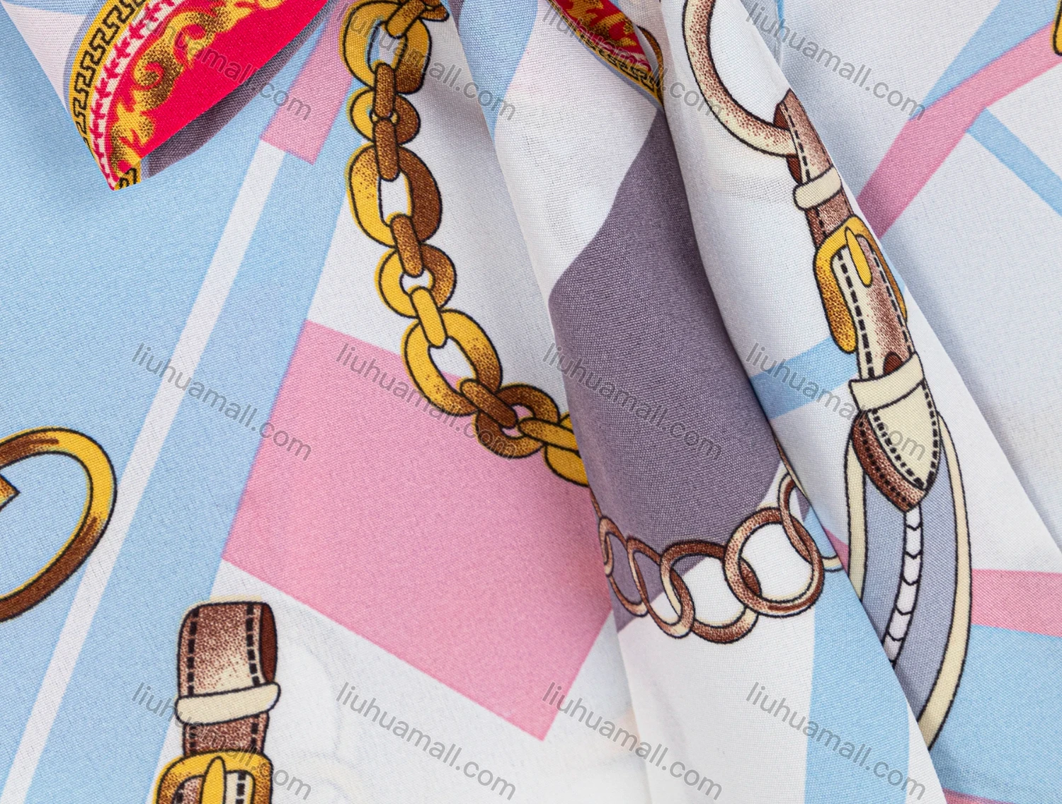 Wholesale Women's Gold Chain Bowknot Tie Neck Button Cuff Blouse - Liuhuamall