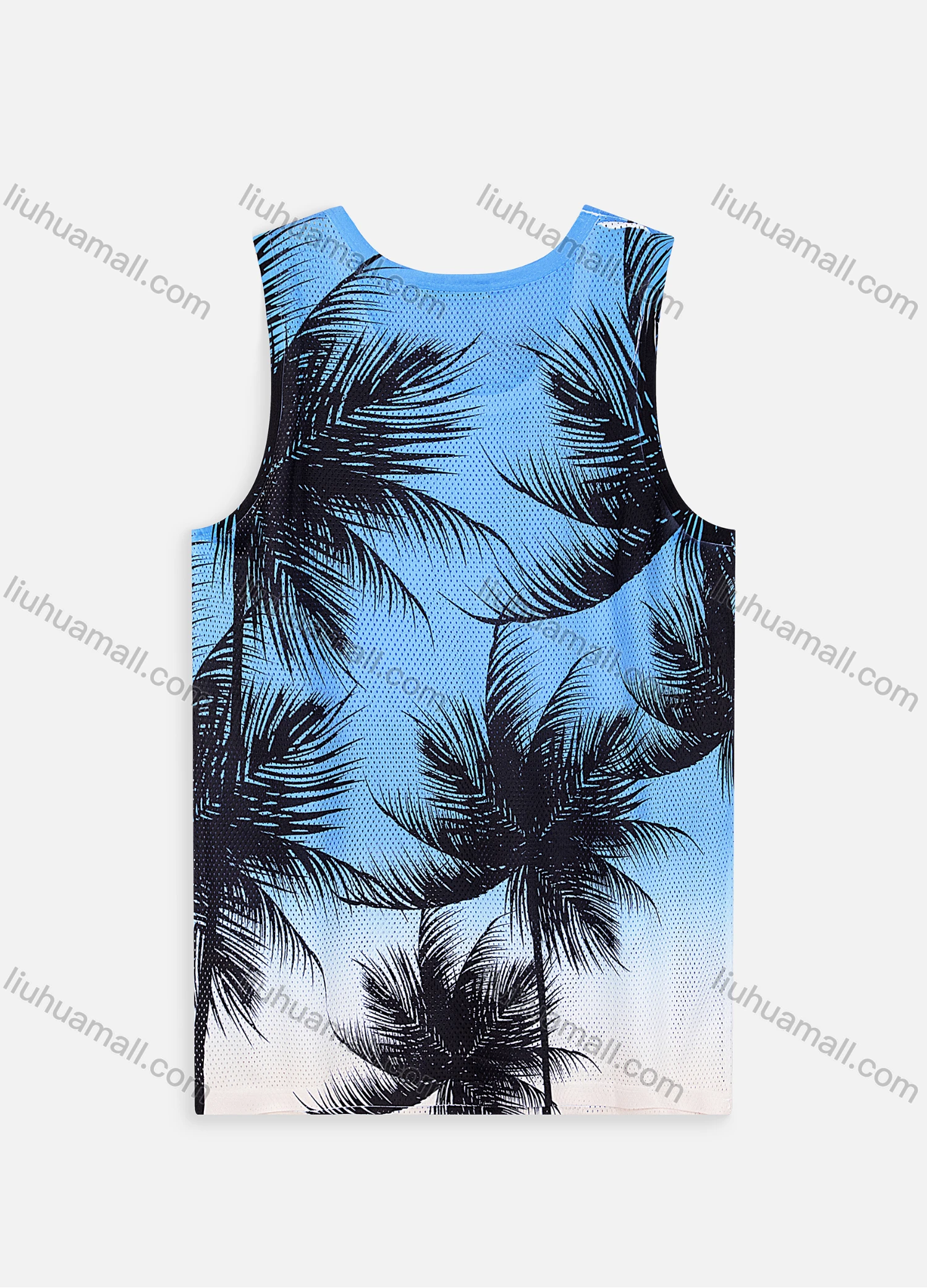 Wholesale Men's Vacation Letter & Tropical Print Casual Beach Tank Top - Liuhuamall