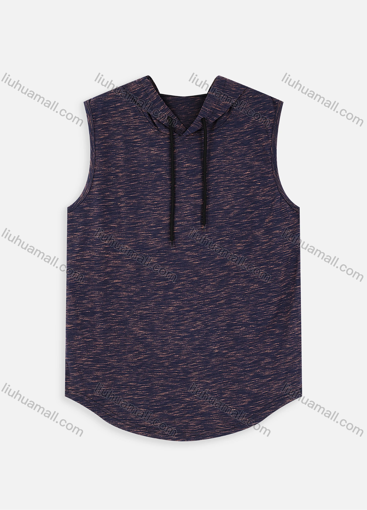 Wholesale Men's Hooded 100% Cotton Space Dye Curved Hem Tank Top - Liuhuamall