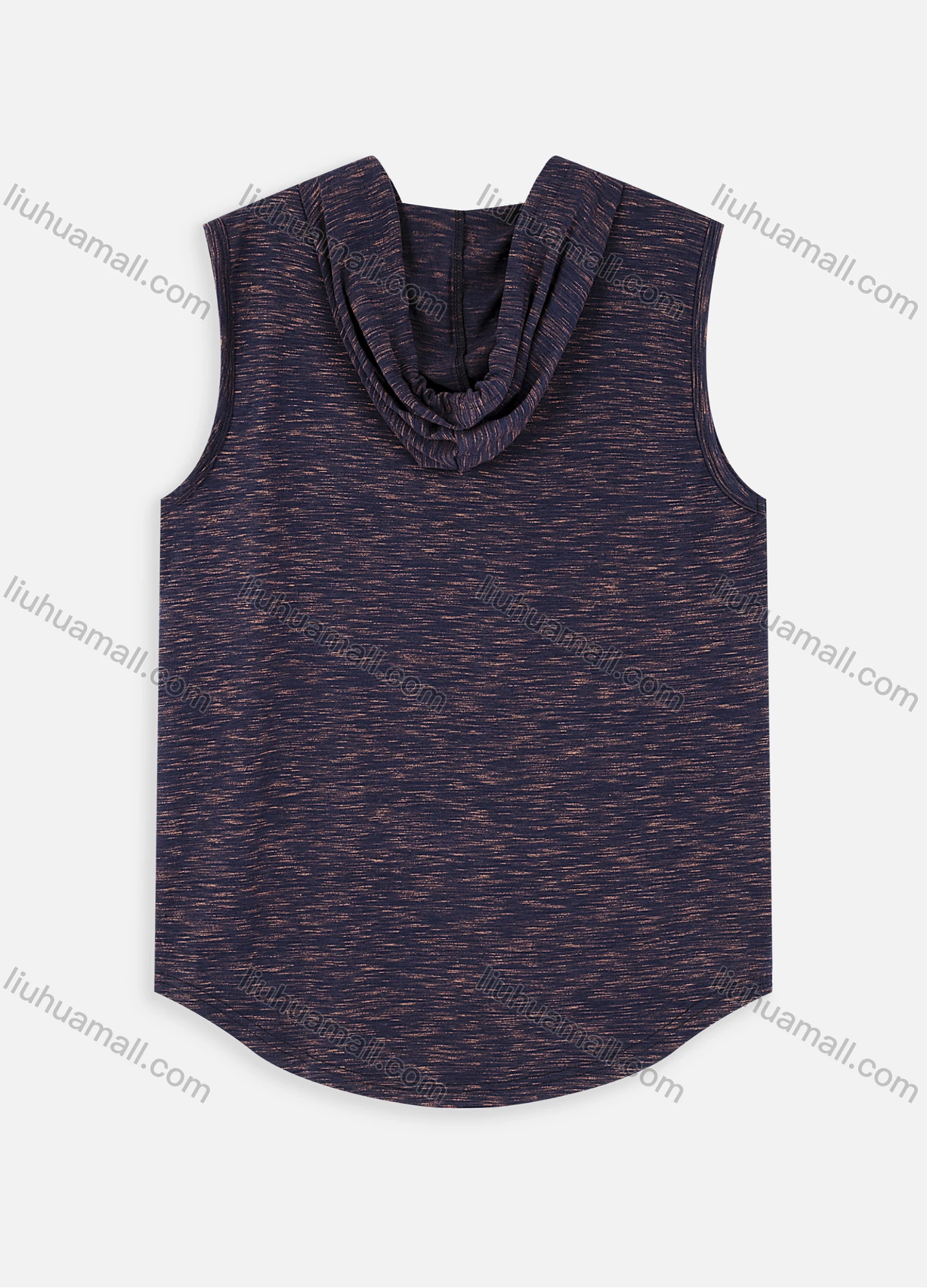 Wholesale Men's Hooded 100% Cotton Space Dye Curved Hem Tank Top - Liuhuamall