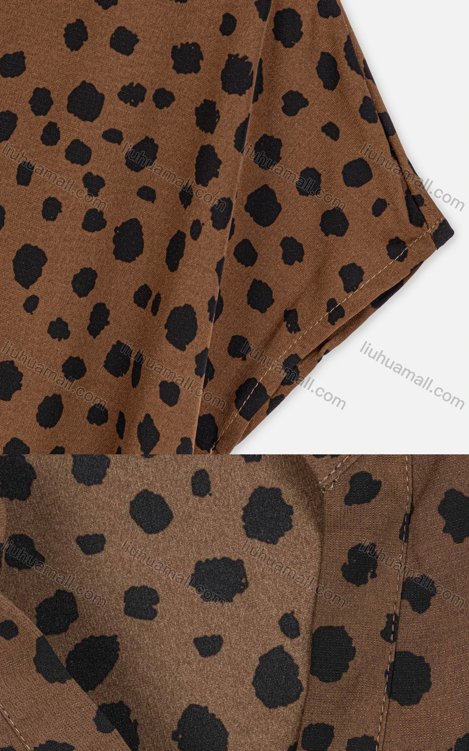 Wholesale Women's Summer Leopard V Neck Long Tail Bat Sleeve Blouse - Liuhuamall